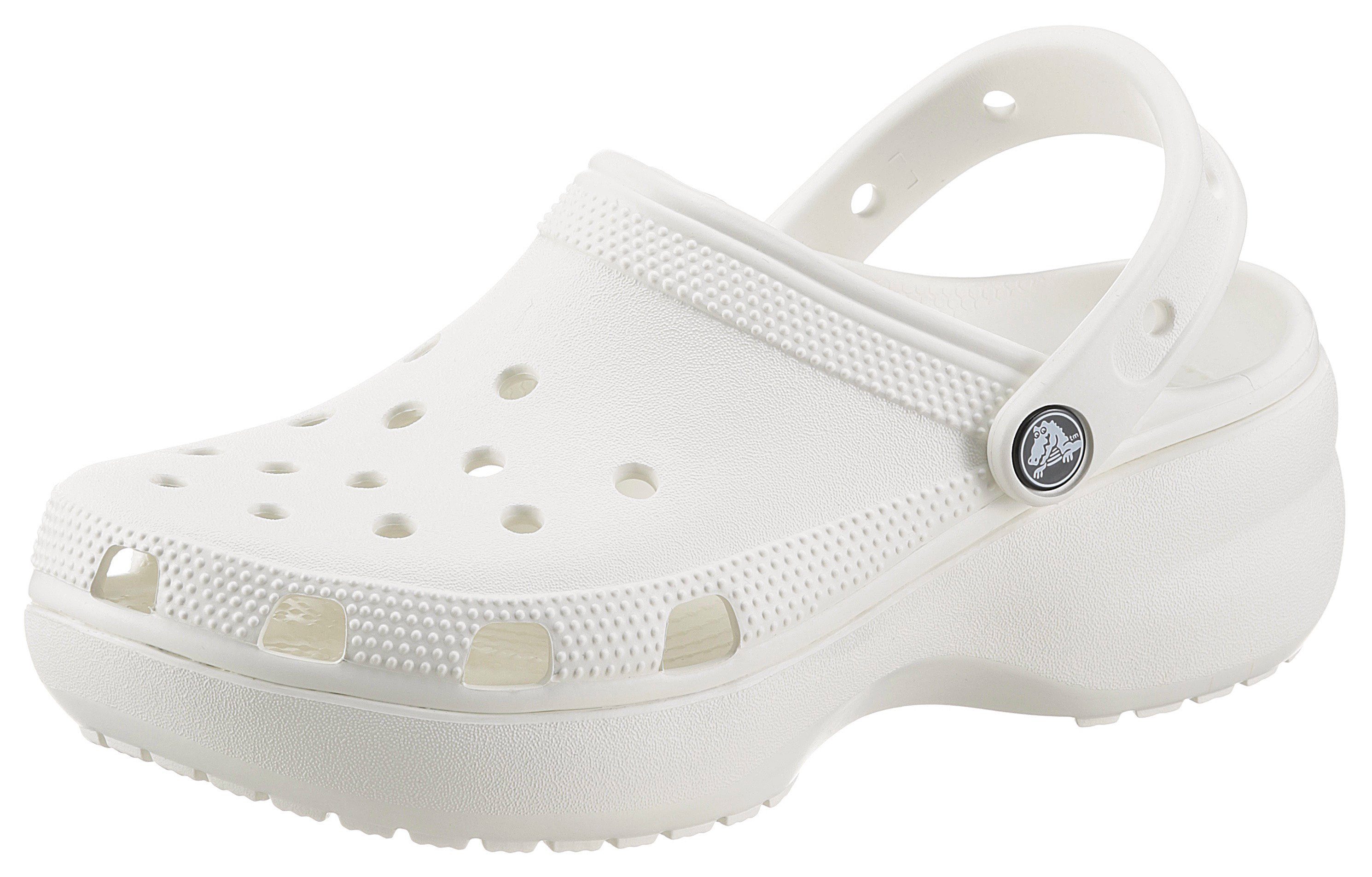 Clog trendiger Crocs weiß mit Clog Plateausohle W Platform Classic