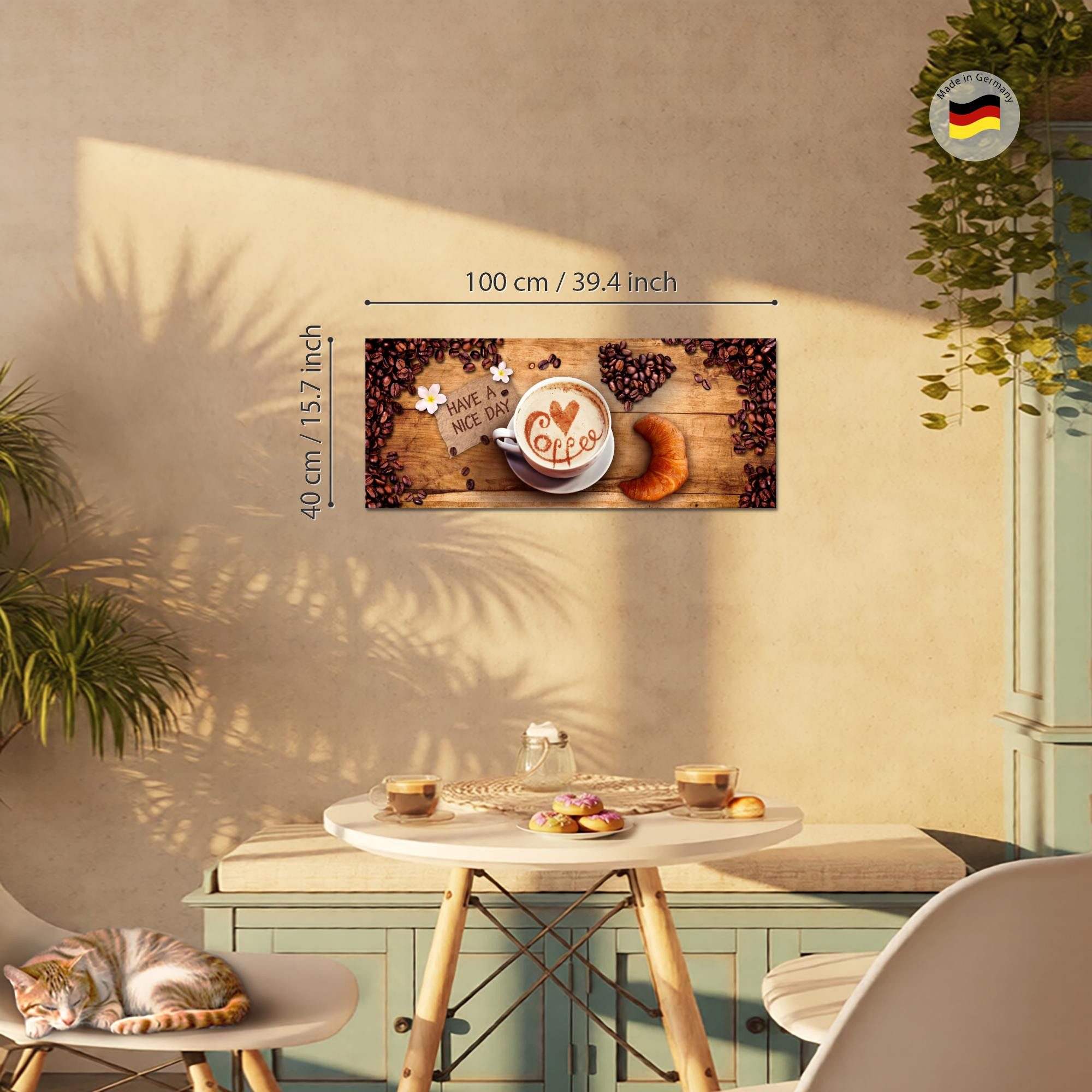 Runa Art Wandbild Küche Kaffee Bild auf Vlies Leinwand Coffee Esszimmer Küchenbilder, 100L x 40B cm – Bild 2 von 5