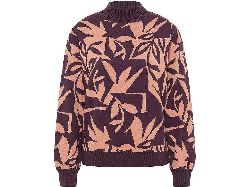 Tranquillo Rundhalspullover tranquillo Bio-Damen-Pullover mit dezentem Rollkra