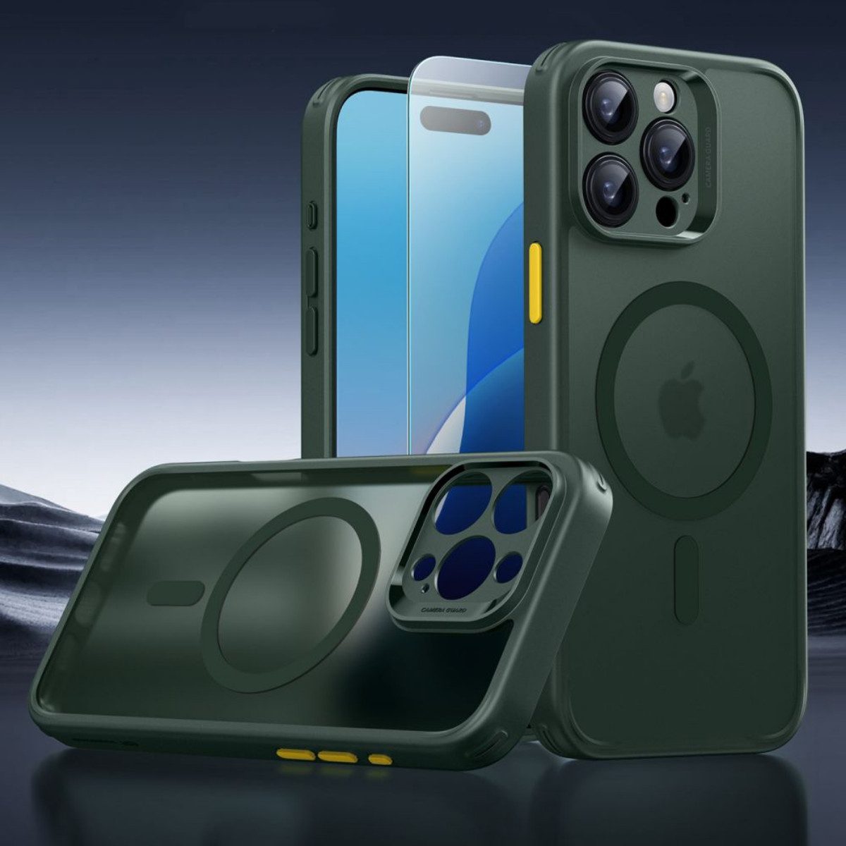 ESR Handyhülle Classic Pro Set mit Magnetfunktion Kompatibel mit iPhone 16 Pro Max 6,9, Integrierte Magnetfunktion für stabiles Laden und sicheren Halt