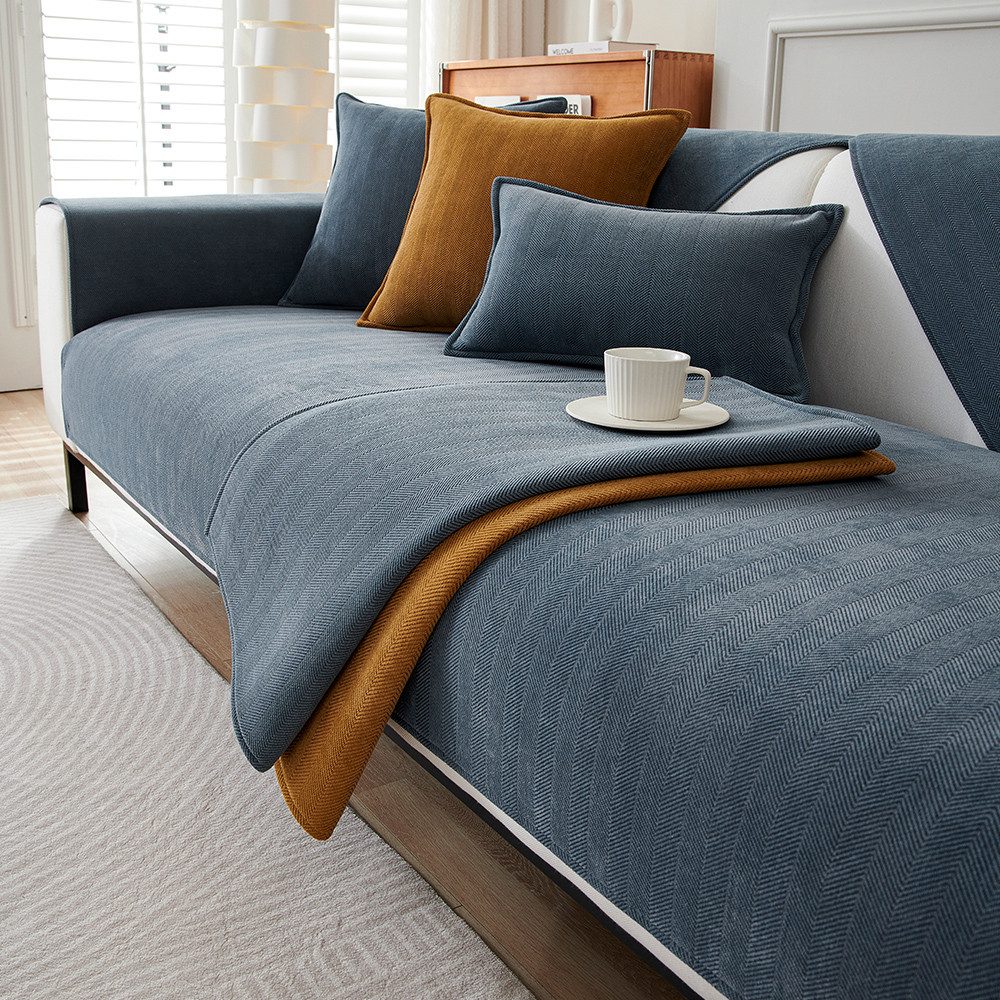 TUWENA Sofahusse Sofabezug rutschfeste Couch überzug Sofadecke,Sofa Sitzkissenbezug, Sofaschutz1 2 3 4-Seater L Shape Sofaschoner