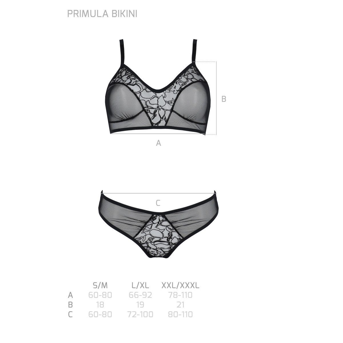 Collection black - Primula bikini Passion ECO PE (L/XL,S/M,XXL) Bustier Eco