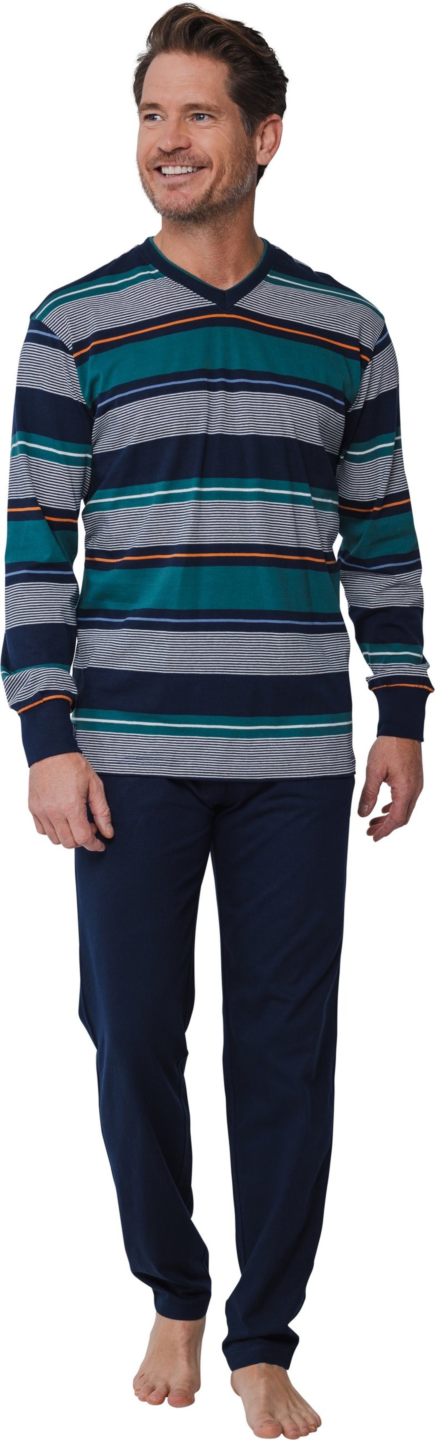 Pastunette Schlafanzug Herren Pyjama lang (2 tlg) Baumwolle günstig online kaufen