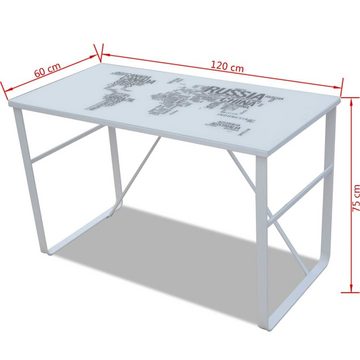 möbelando Schreibtisch 291113 (LxBxH: 120x60x75 cm), aus Glas in weiß