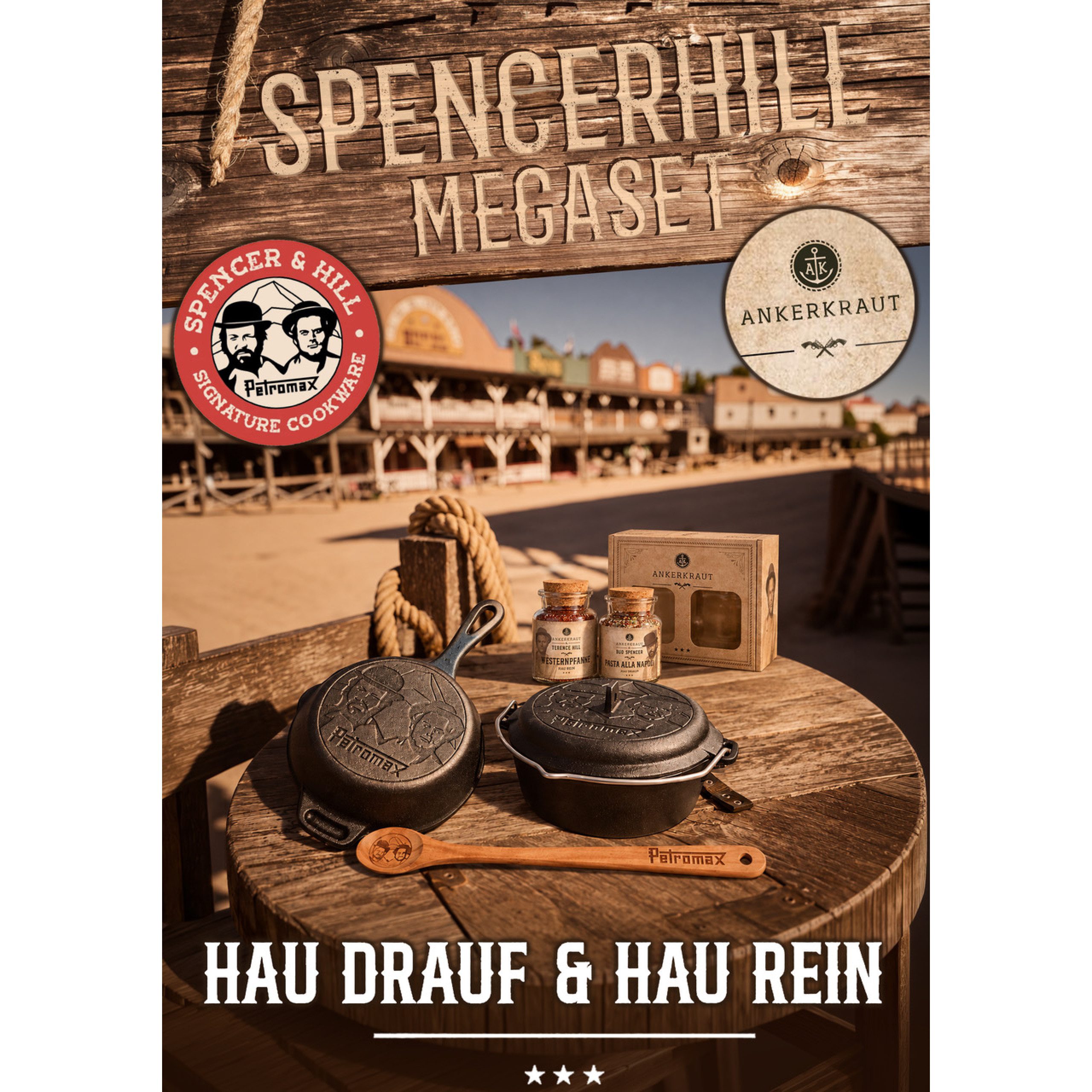 Petromax Feuerstelle Bud Spencer & Terence Hill Set Petromax Gusspfanne, Dutch Oven