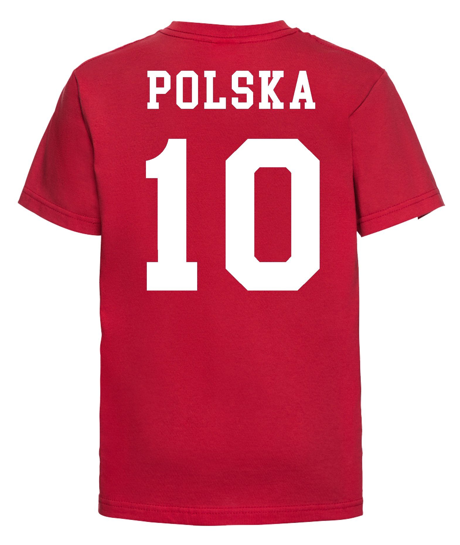 Youth Look Polen T-Shirt Fußball Trikot Designz T-Shirt mit Rot Motiv trendigem im Kinder
