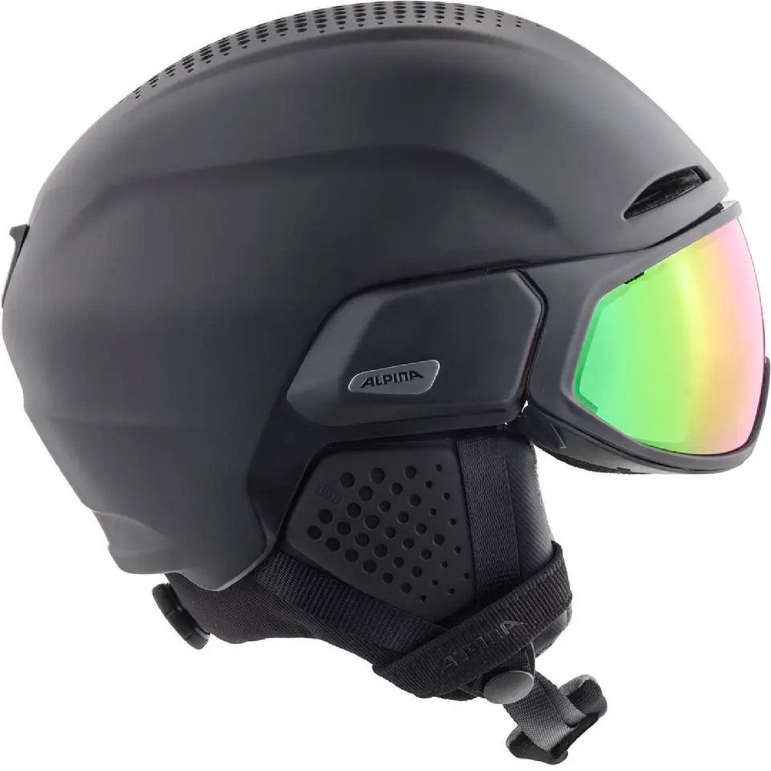 Alpina Sports Skihelm Alpina Alto QV Visier Skihelm Snowboardhelm black matt green A9237