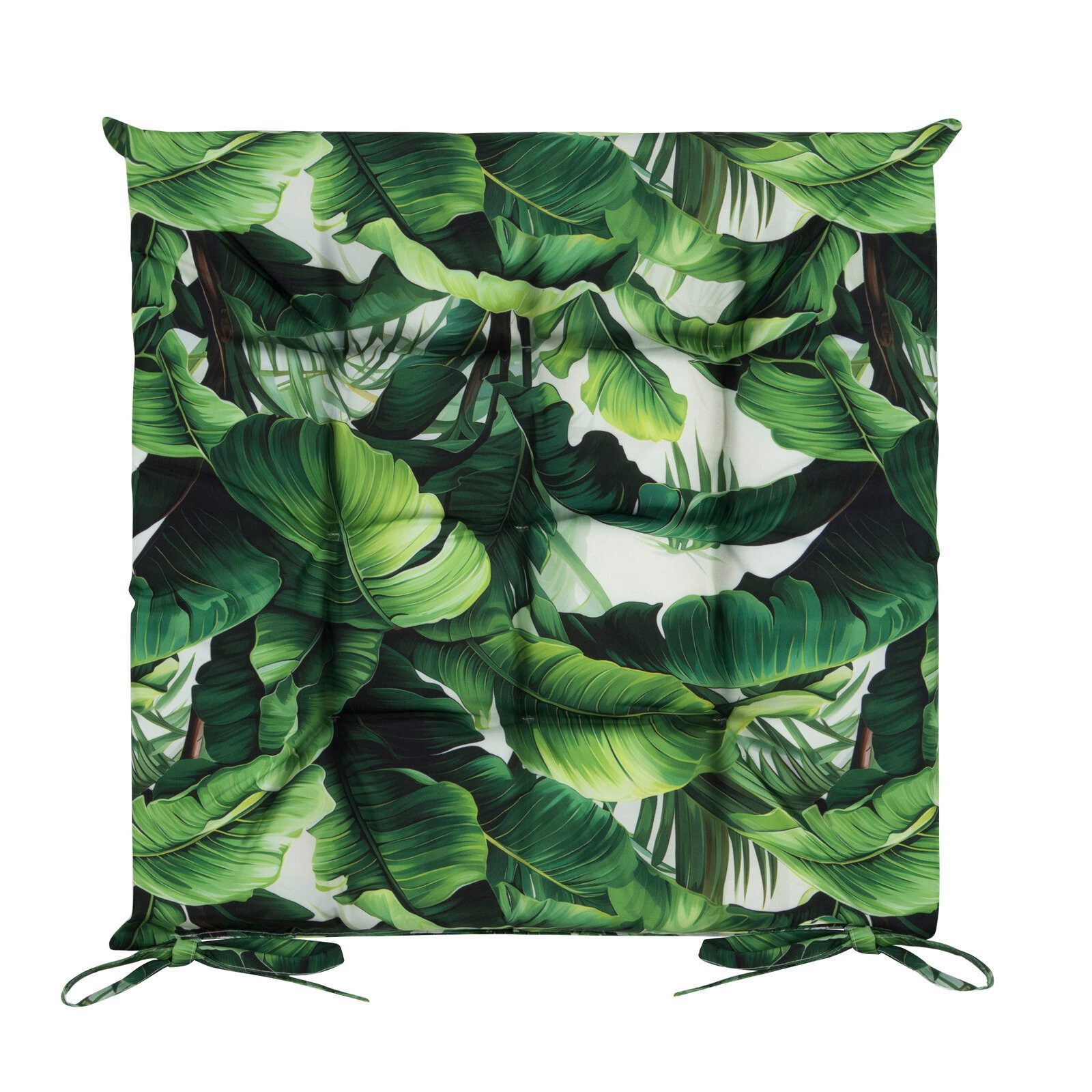 Eurofirany Stuhlkissen Wasserfeste Gartenkissen Gesteppte Punkte Einfarbig Gemustert 40x40 cm, Wasserdichte Sitzkissen Outdoor Kissen mit Schnürsenkeln