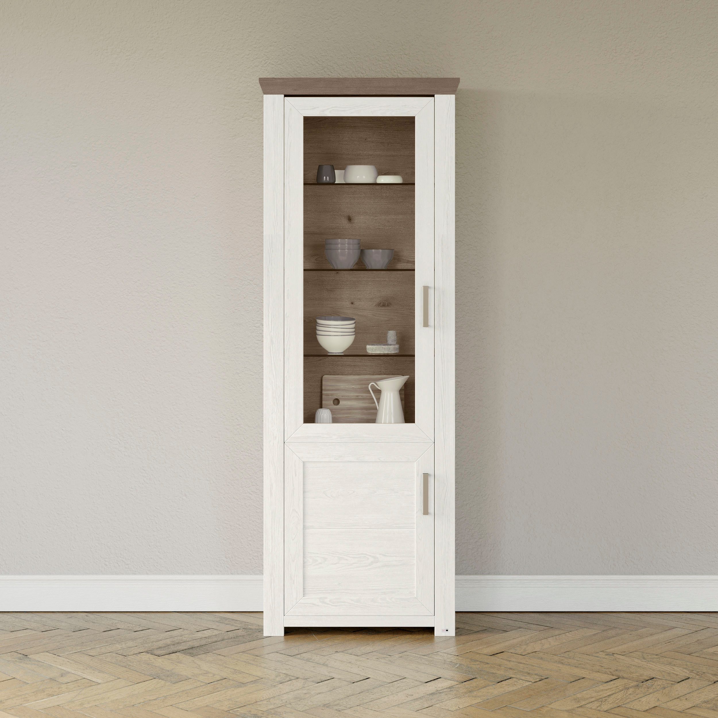 set one by Musterring Standvitrine York Typ 01, mit Glastür, Beleuchtung op günstig online kaufen