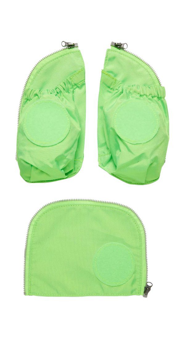 ergobag Schulranzen pack Seitentaschen Zip Set (3-tlg), reflektierend