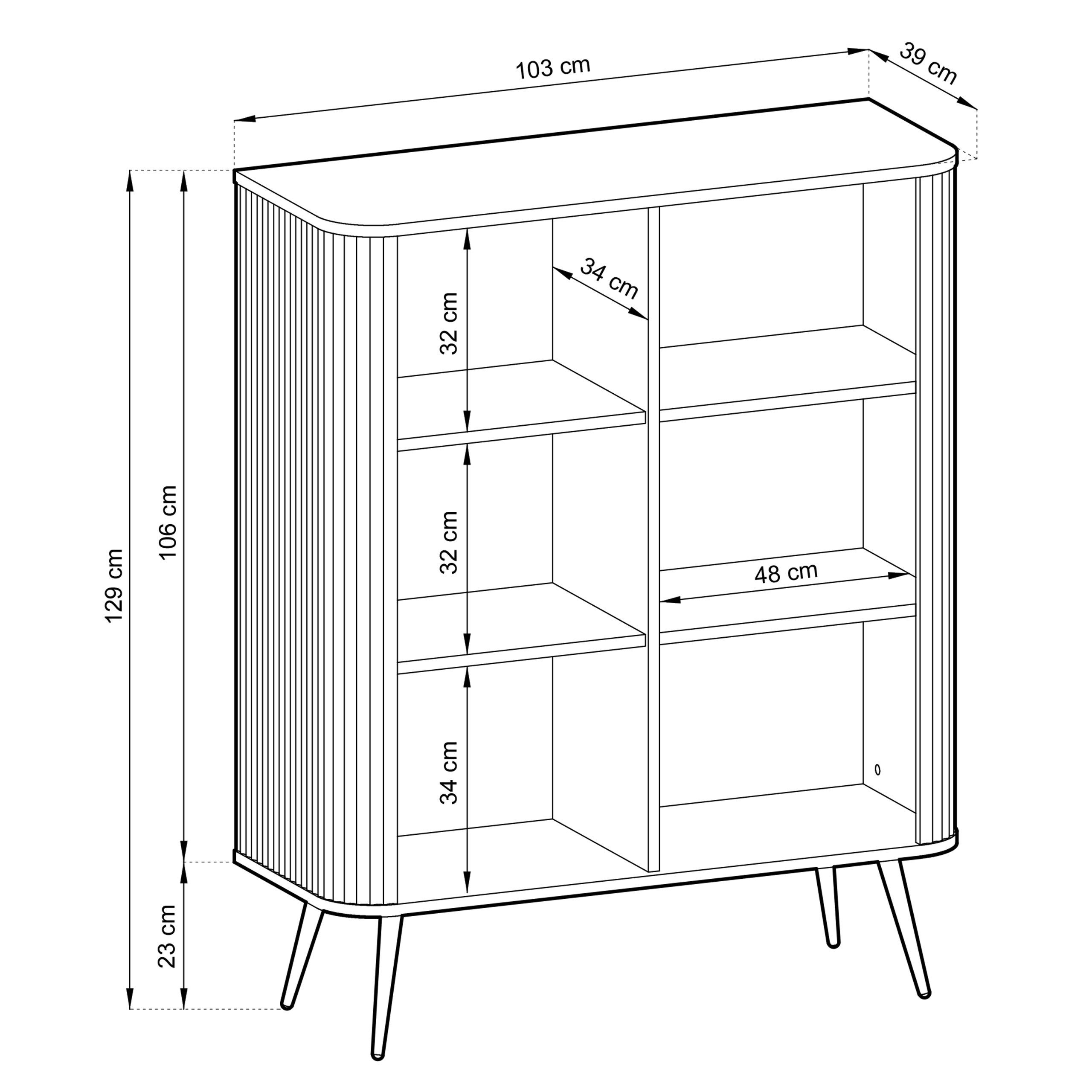 Masseno Kommode ZENZERO 103 cm Sideboard mit 2 Türen Kaschmir