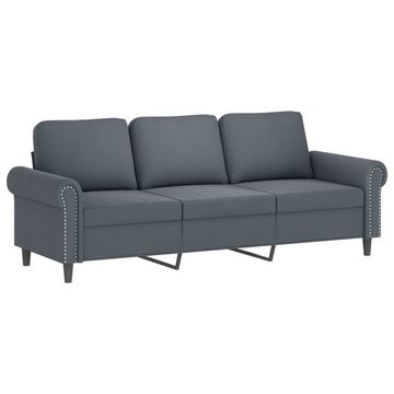 vidaXL Sofa 3-Sitzer-Sofa mit Hocker Dunkelgrau 180 cm Samt