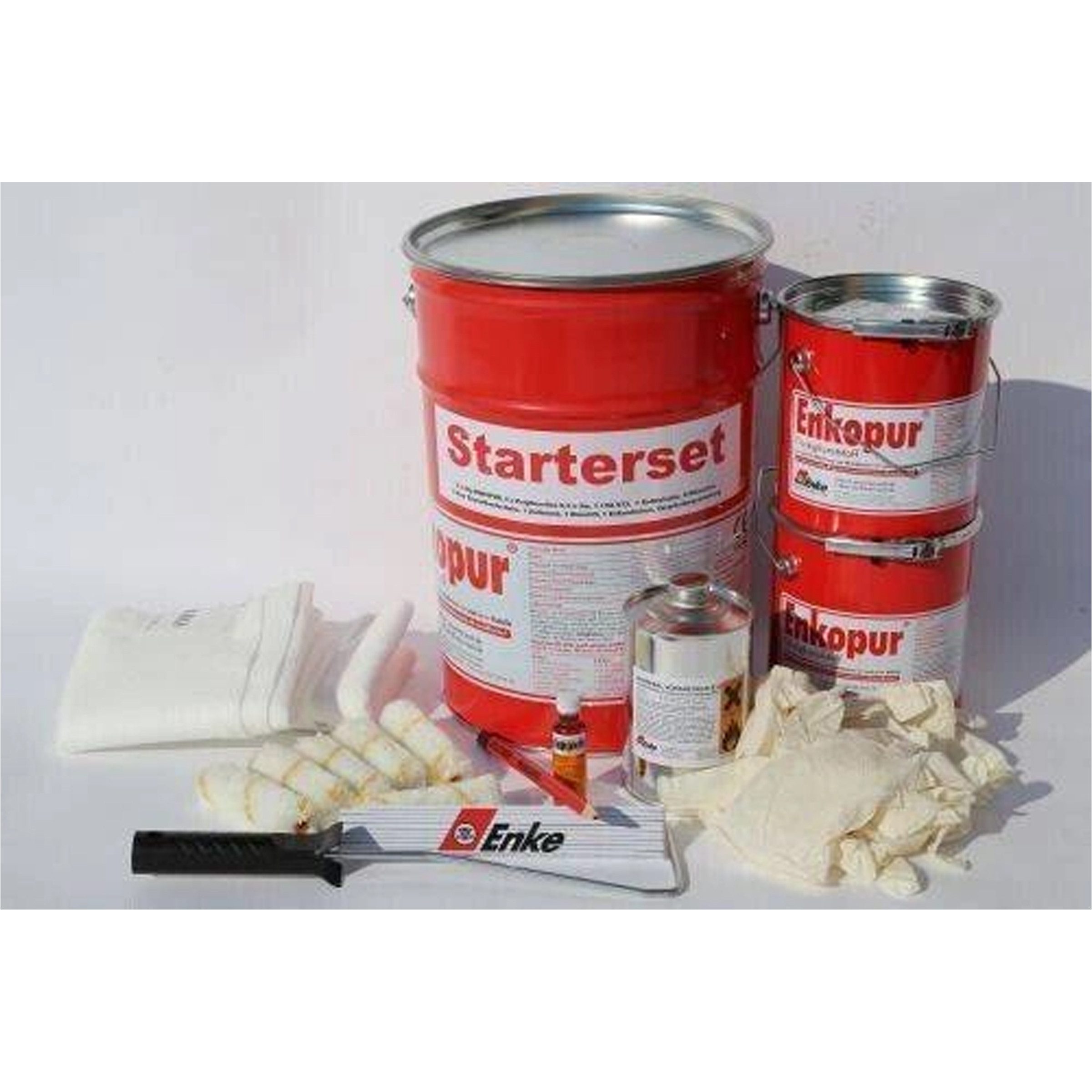 Enke Dichtstoff Enke Enkopur Starterset - 8 kg PU Abdichtung mit VA933 und Vlies, (1-tlg)