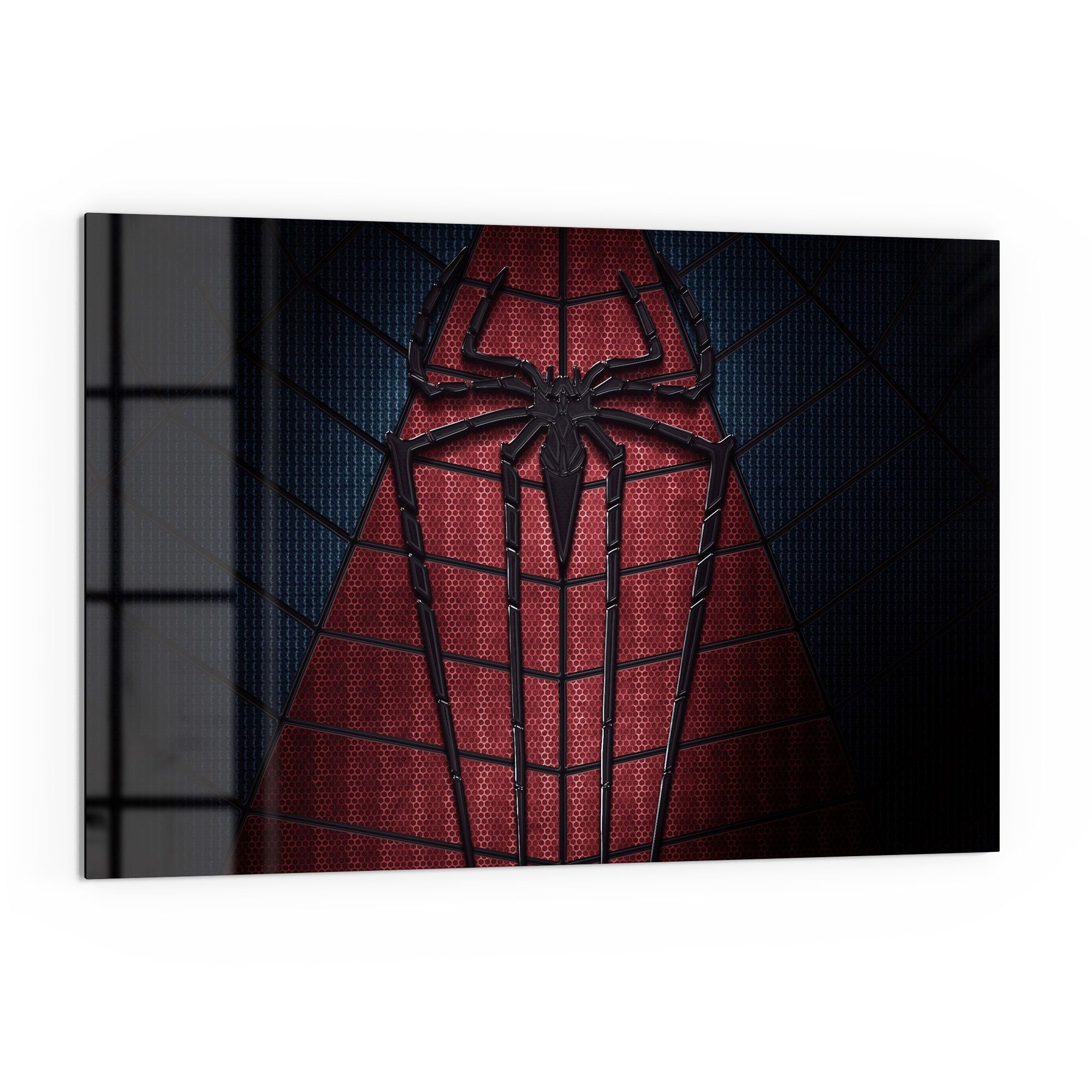 DEQORI Küchenrückwand 'Spider-Man Nahaufnahme', Glas Spritzschutz Badrückwand Herdblende