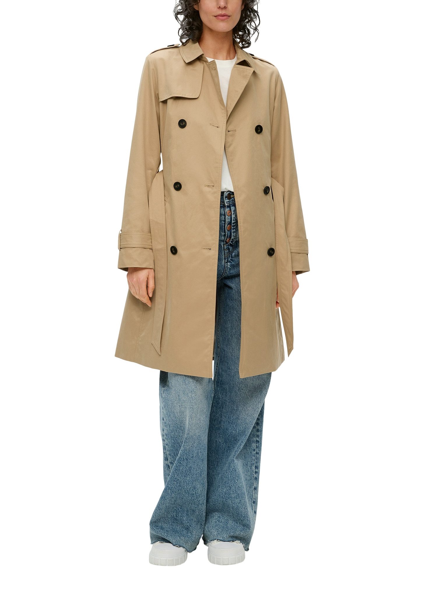 s.Oliver Trenchcoat mit Knopfleiste und Bindegürtel