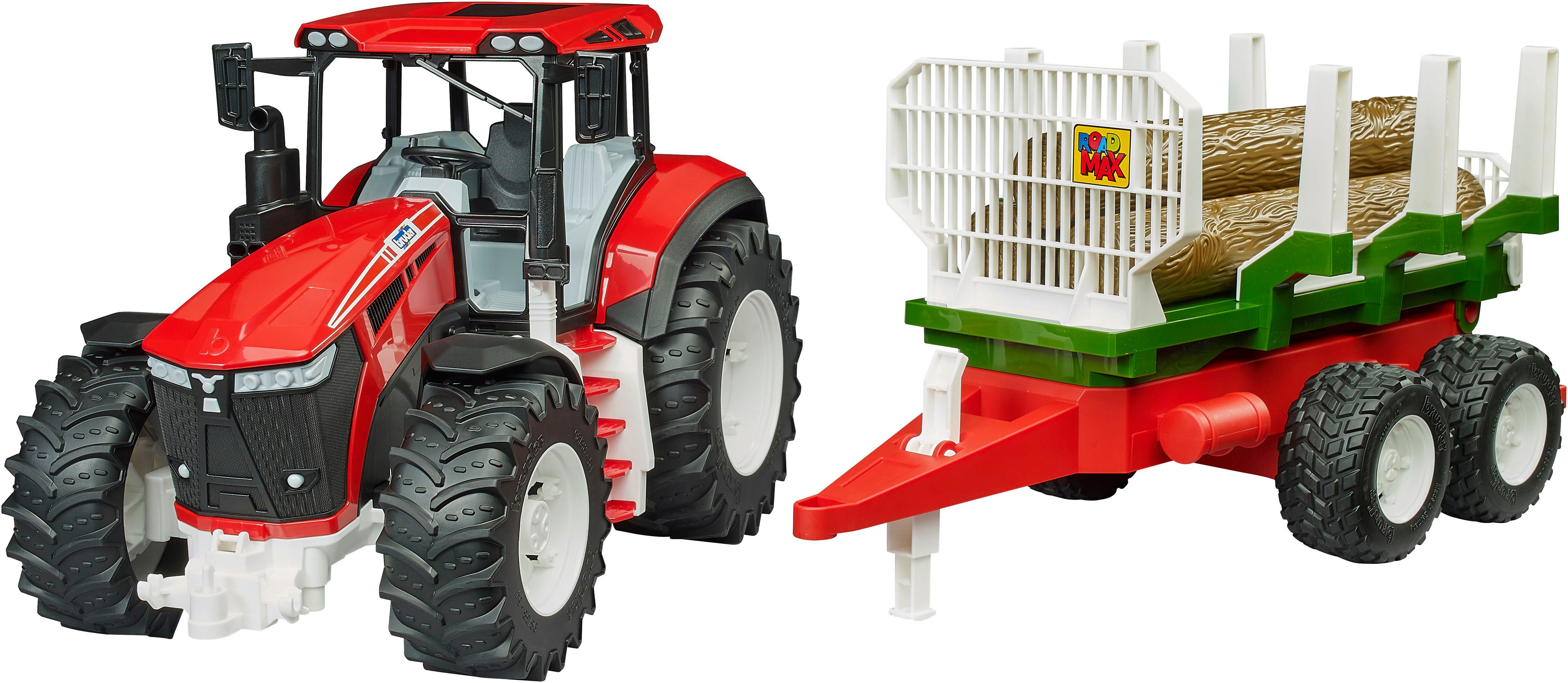 Bruder® Spielzeug-Traktor Roadmax Traktor mit Rückeanhänger (03453), Made i günstig online kaufen