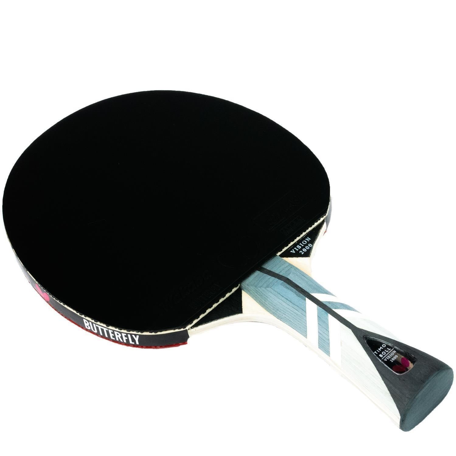 Butterfly Tischtennisschläger Set Drive Bat Bälle, Table Schläger Racket Tischtennisset + Case 2x 2000 Boll Tennis Timo Tischtennis 1 + Vision 2x