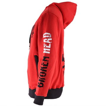 Broken Head Hoodie Hoodie Color Edition Rot Leuchtende Farben