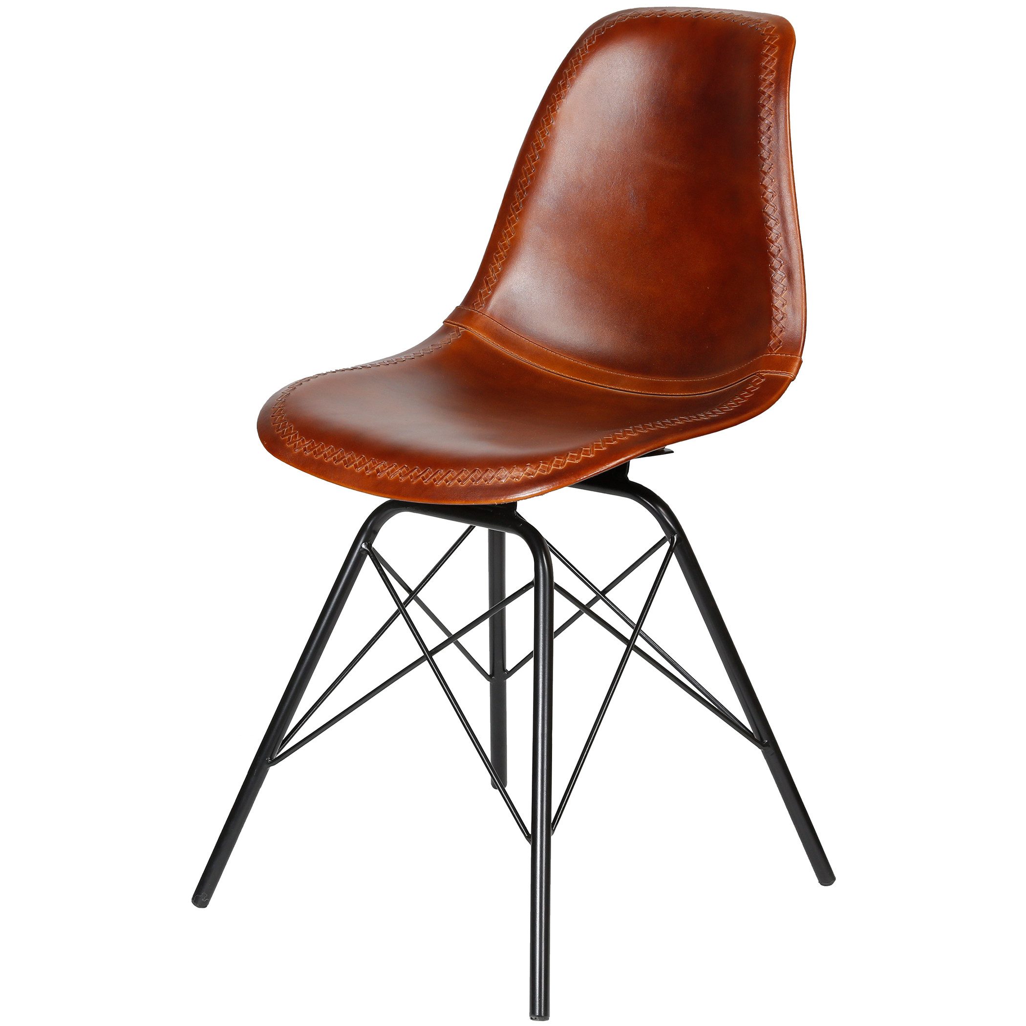 Esszimmerstuhl Lederstuhl Braun Schalenstuhl Esszimmer