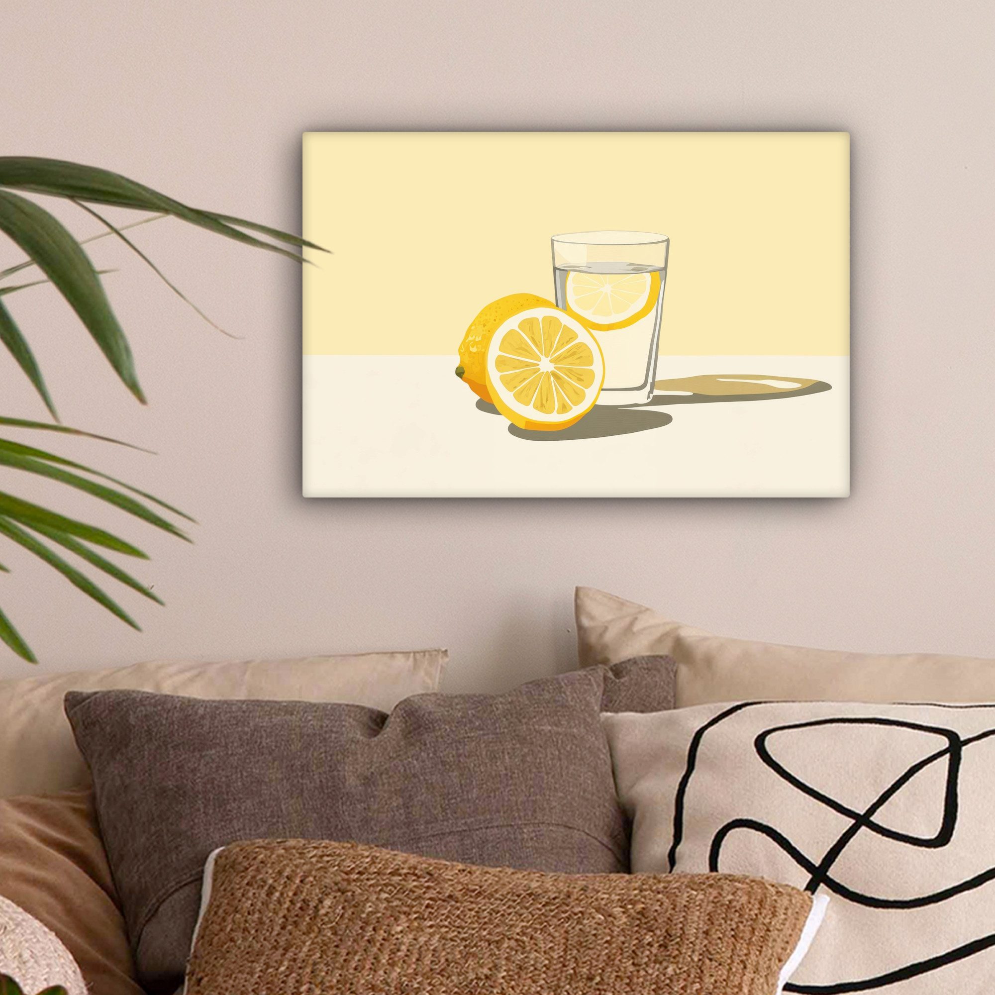 OneMillionCanvasses® Leinwandbild Glas - Zitronenscheiben - günstig online kaufen