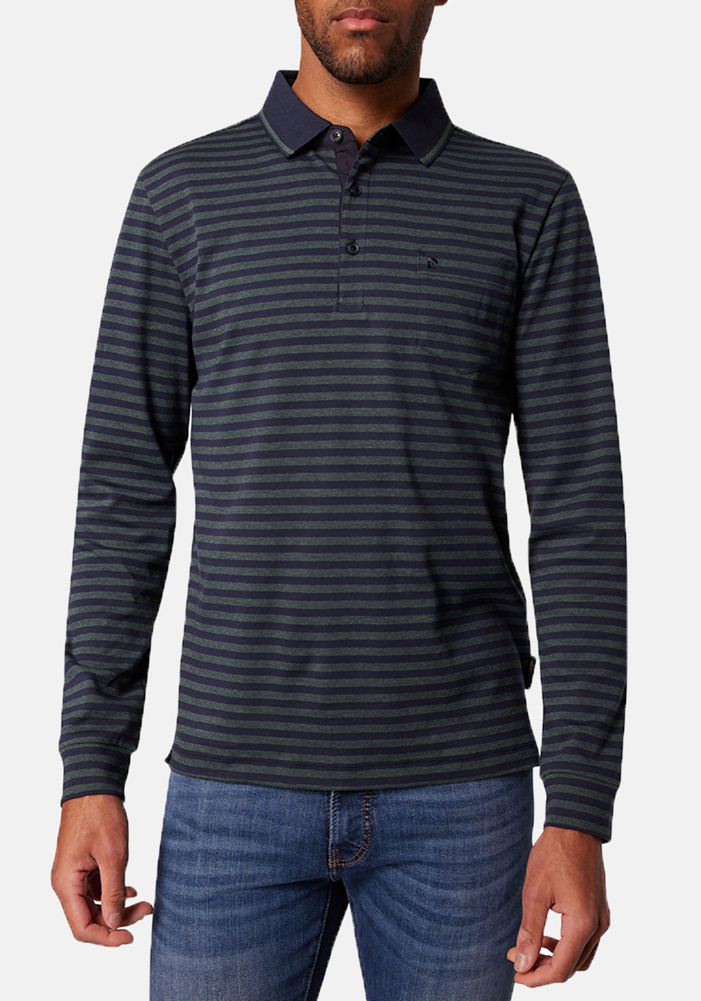 Pierre Cardin Langarm-Poloshirt 1/1 PoloKN super softe Jersey-Baumwolle
