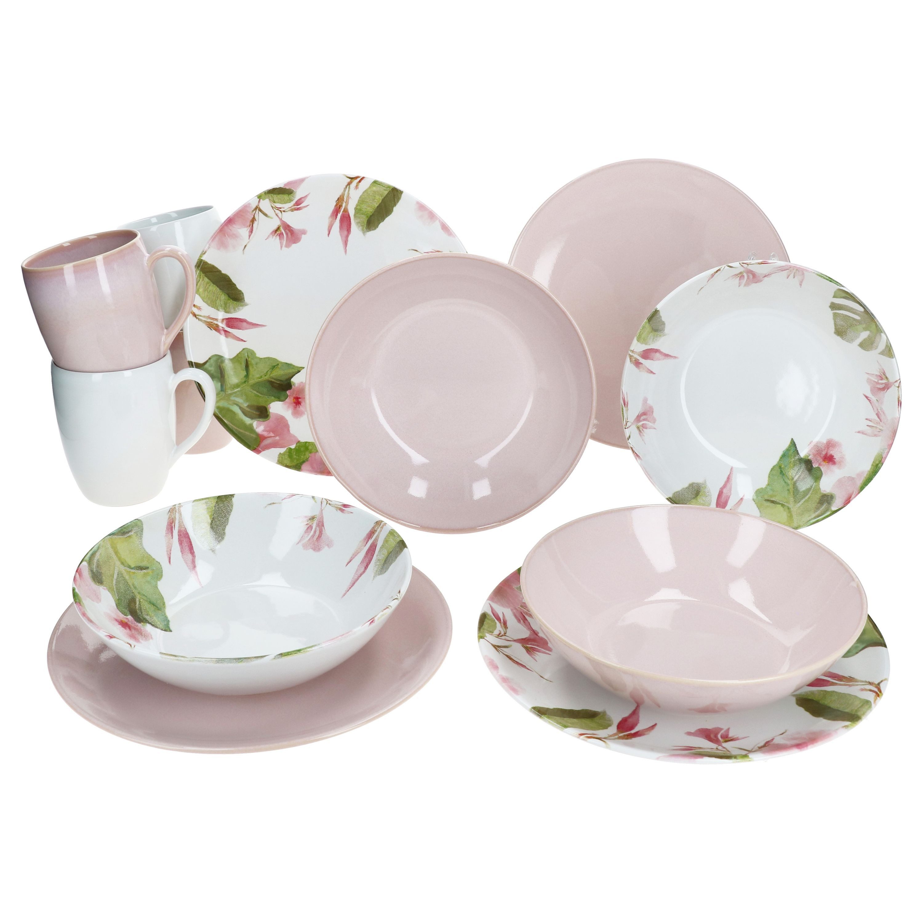 Frühstücks-Geschirrset Ossia 12tlg Exotic Tearose rosa Frühstücksset