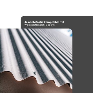 Fassadenprofile Profil (Traufenbelüftungsprofil wellenförmig, 105 cm, PVC 1 Stück Schwarz, 1-St), für Wellplattenprofil 6 geeignet, optimale Fassaden- & Dachbelüftung