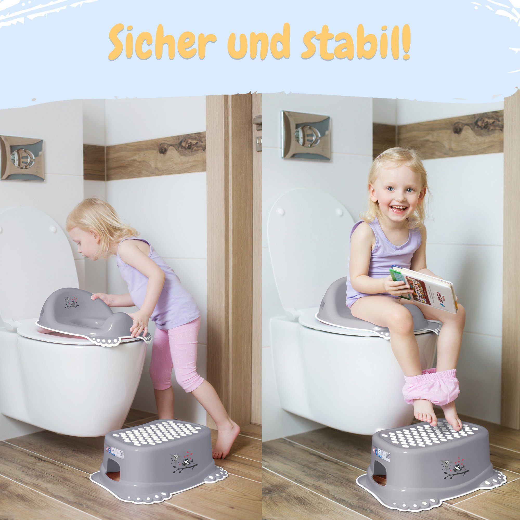 gau - Eule Kinder Toilettensitz TÜV Babykajo (1-tlg), Rheinland geprüft! Toilettentrainer,