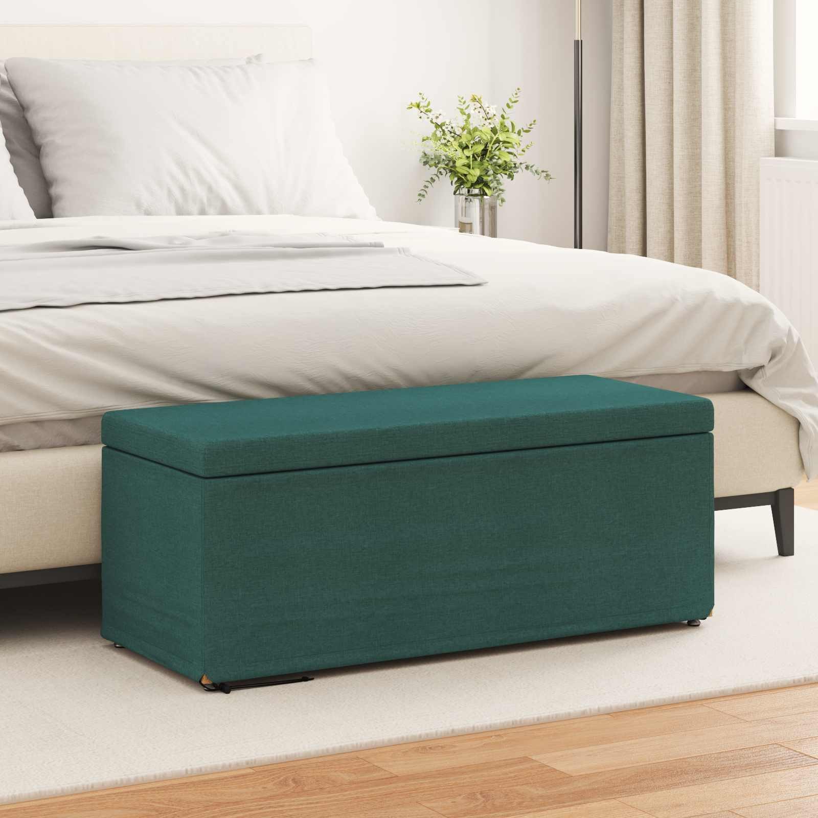 furnicato Hocker 101 x 41 x 40 cm Dunkelgrün, Weich gepolsterte Sitzbank mit Bun-Fußbeinen für dein Esszimmer