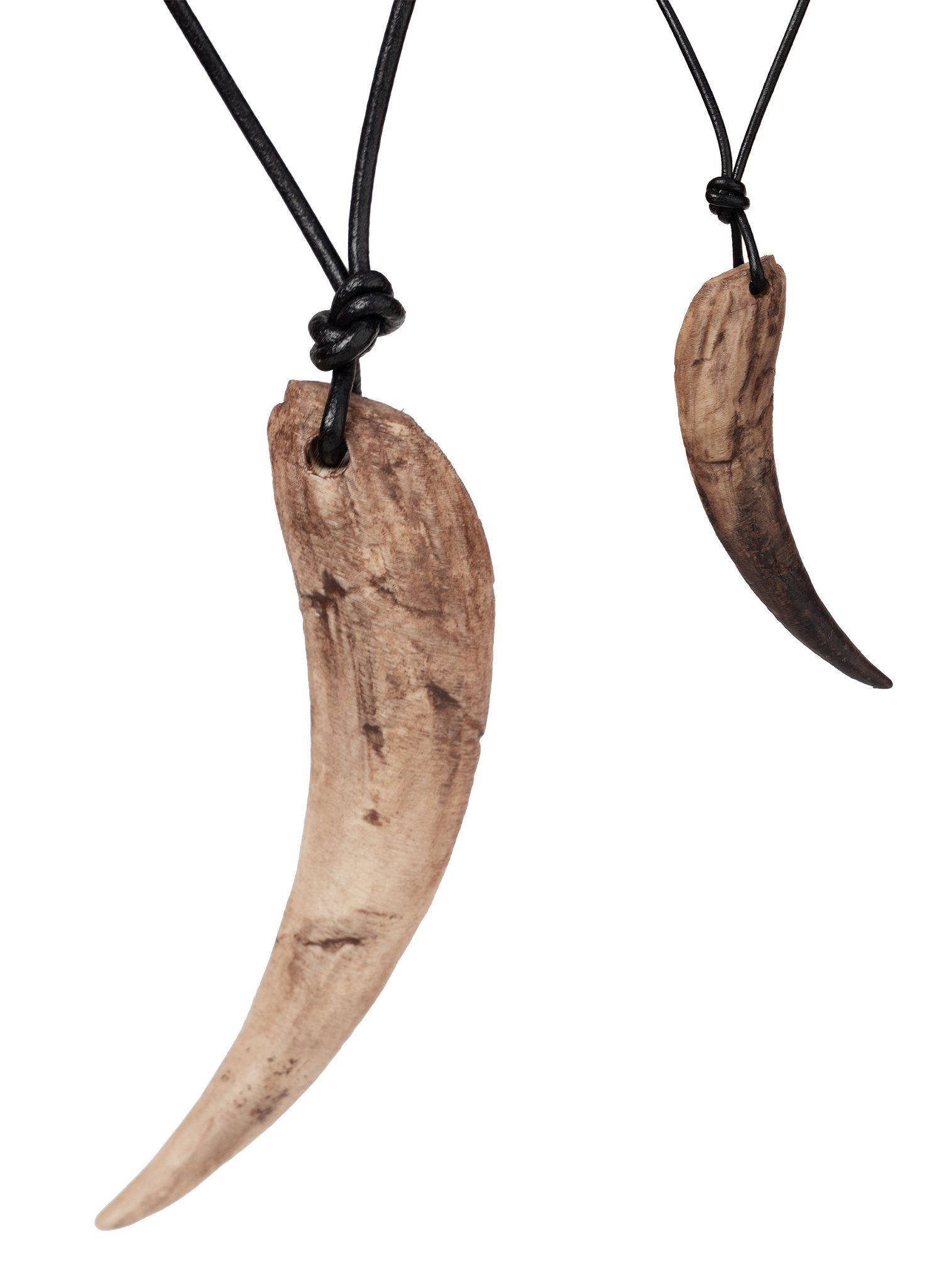 Andracor Zauberer-Kostüm Drachenzahn Anhänger mit Lederband, Ein großer Reißzahn am Lederband wie dieser eignet sich für viele b