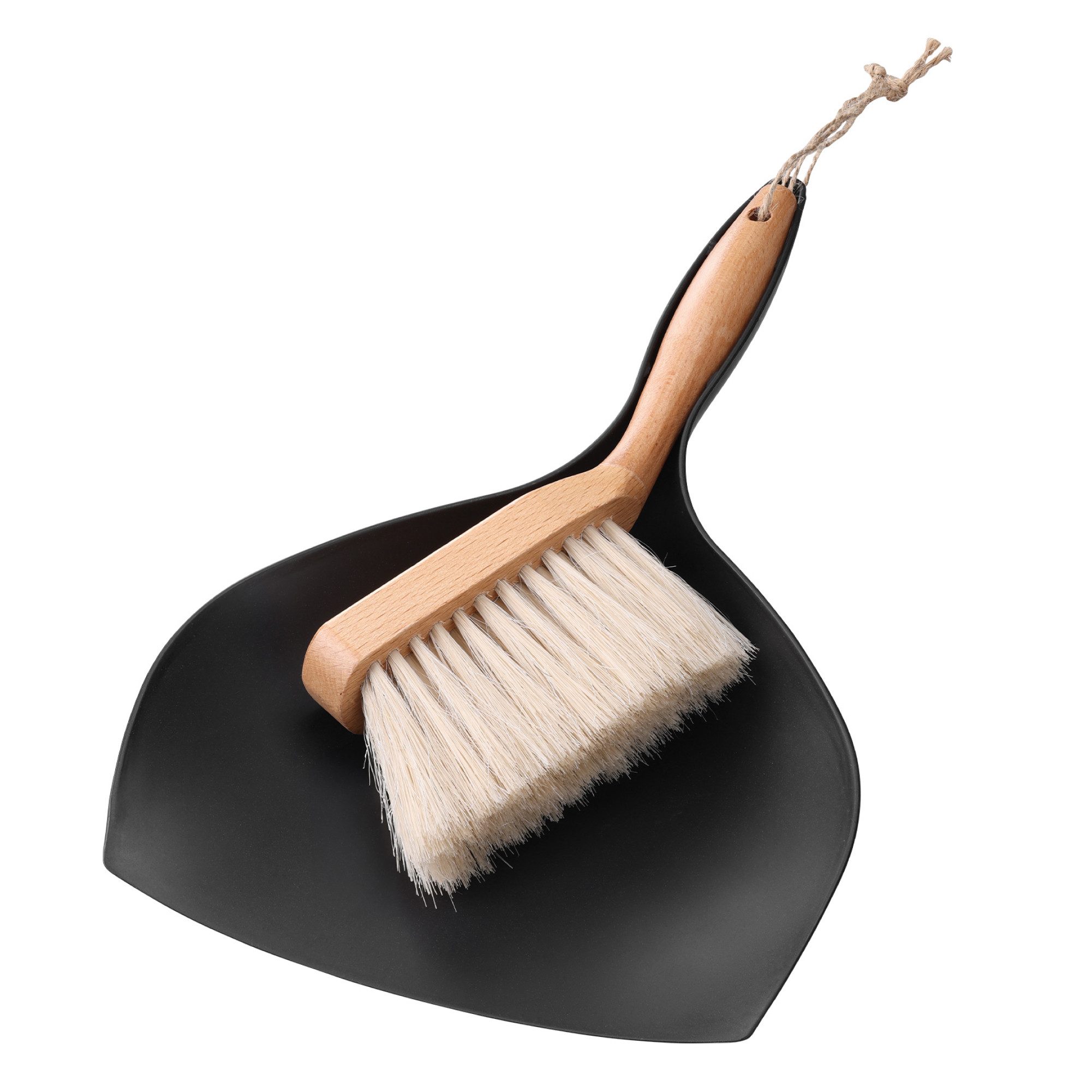 Navaris Staubbesen Kehrset aus Holz und Kunststoff - Handbesen und Schaufel (1-St)