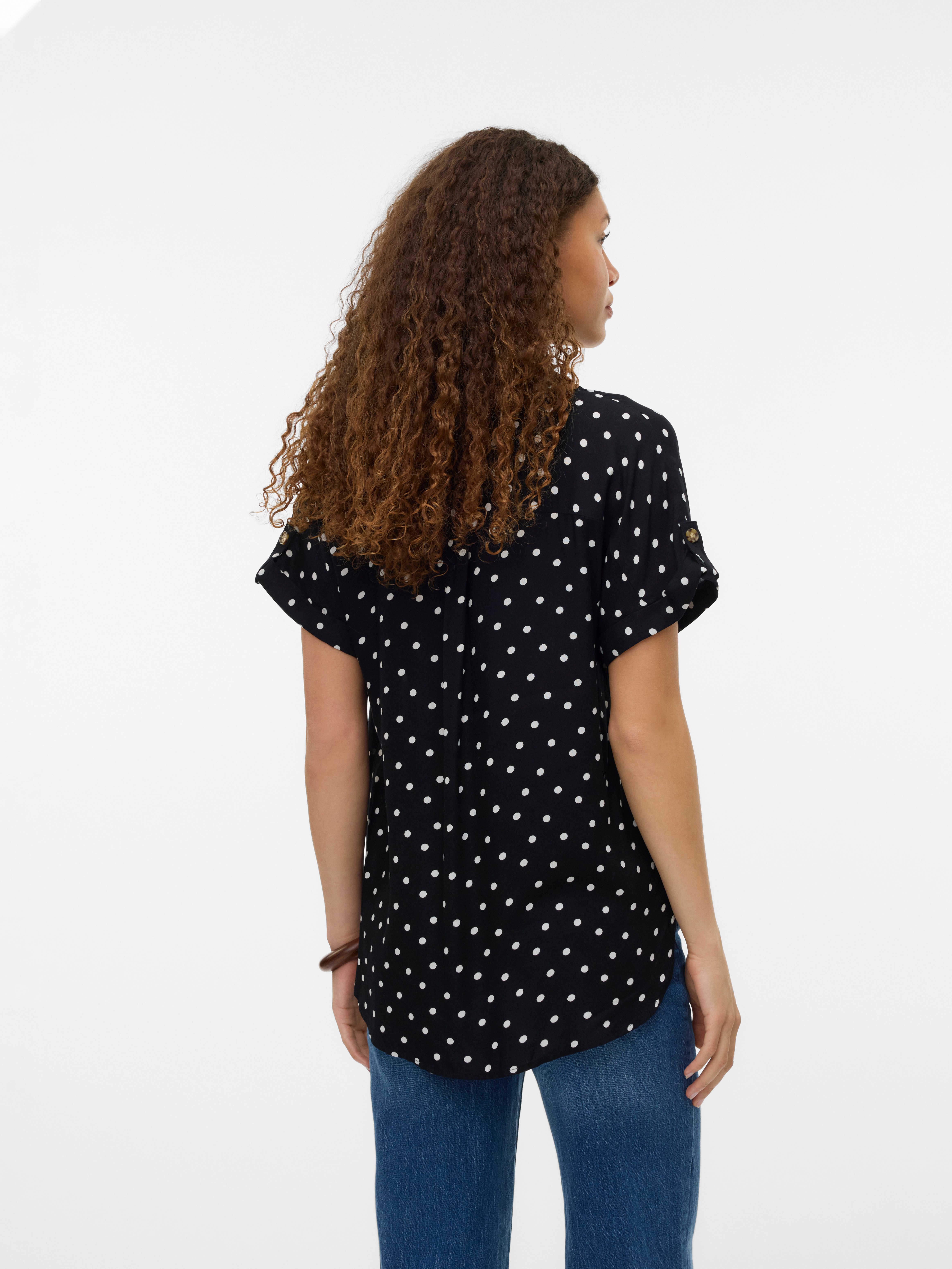 Vero Moda Kurzarmbluse VMBUMPY SS SHIRT AOP WVN GA NOOS Viskose, regular fit
