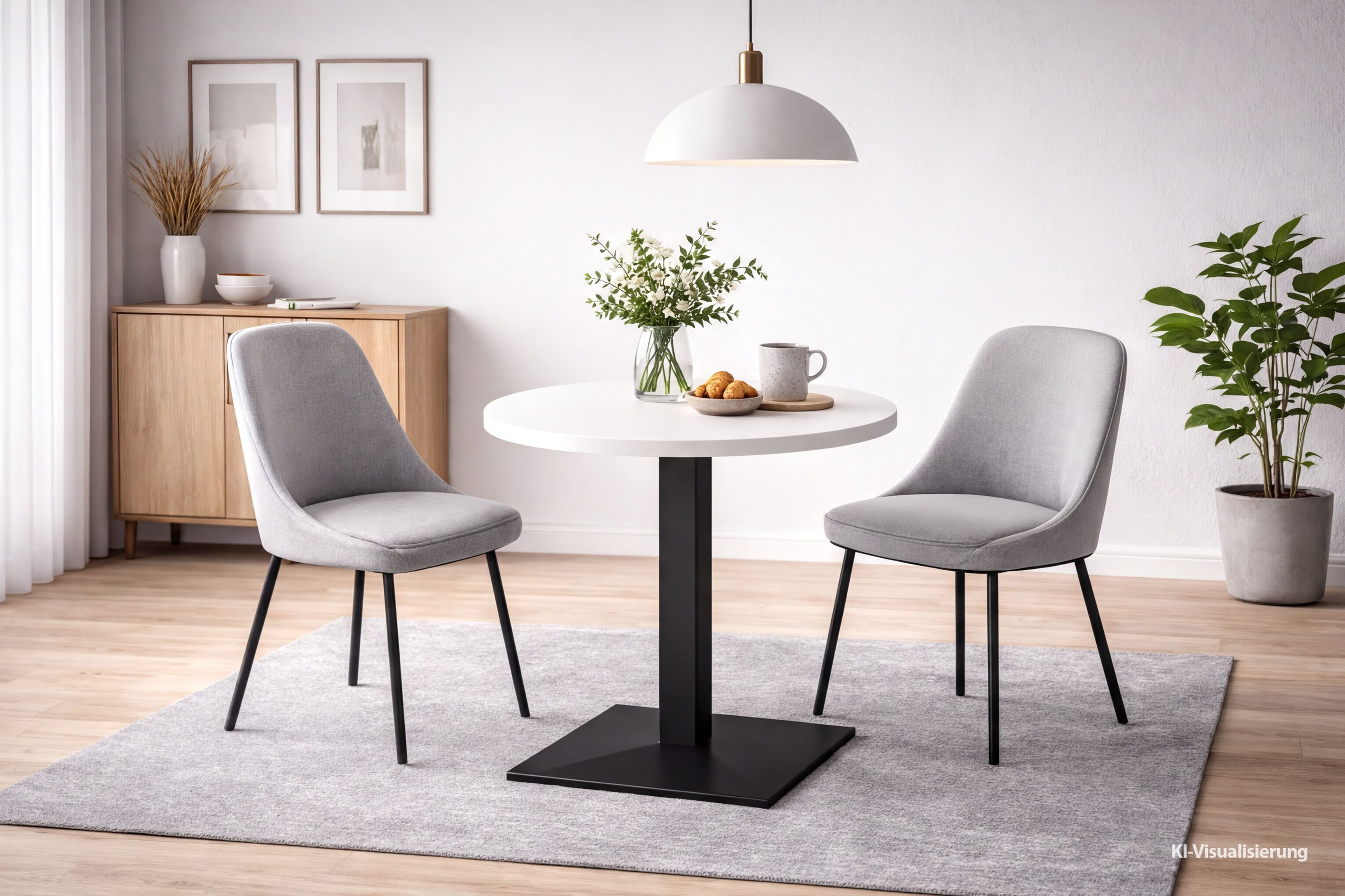 Mäusbacher Bistrotisch Big Bistro Metall, Quadrat-Säulengestell, eckige Platte Ø 70 cm H 75 cm