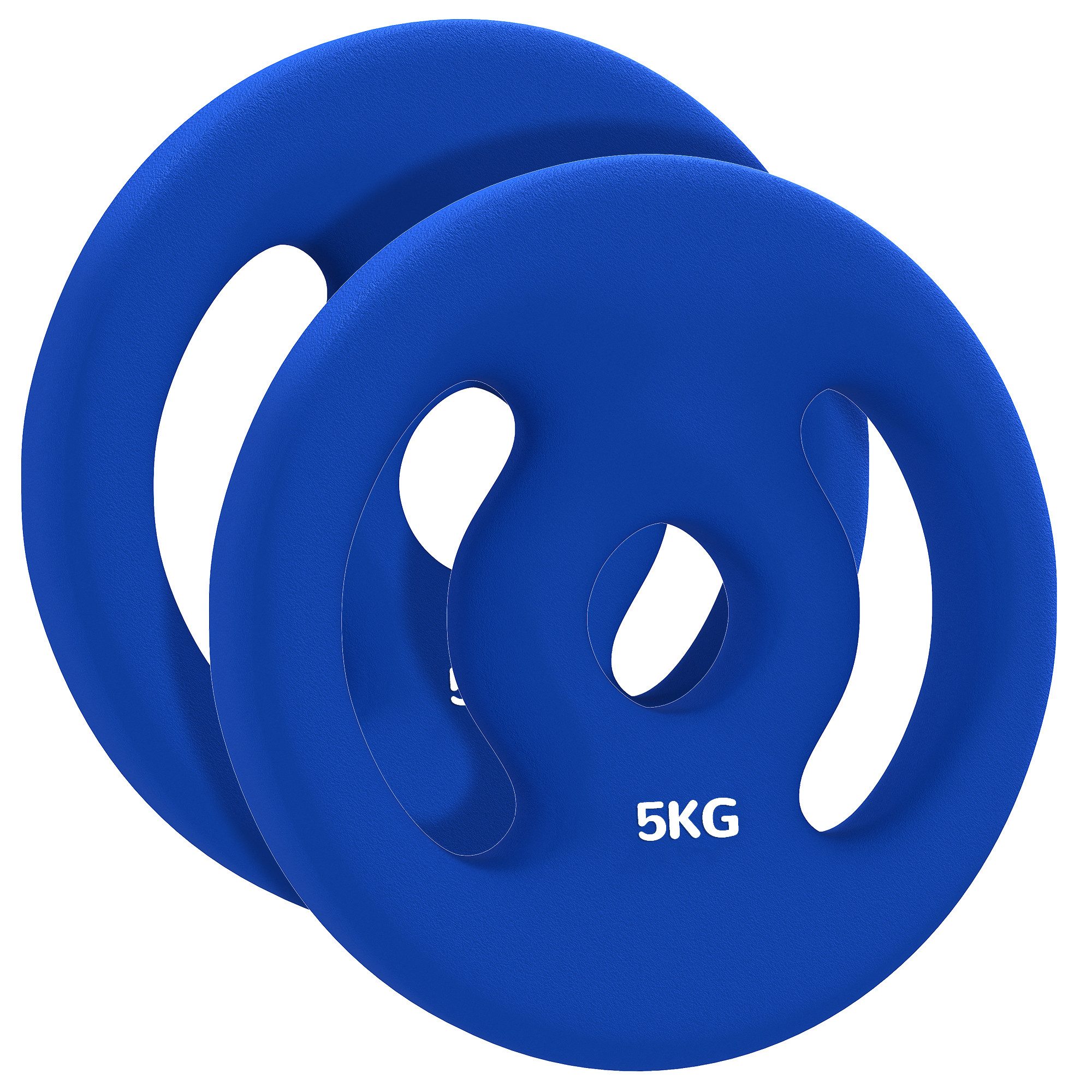 SPORTNOW Hantelscheiben 2er-Set, 2 x 5 kg, 10 kg, für 2,5 cm Hantelstange, Ø 30 mm Bohrung, Blau