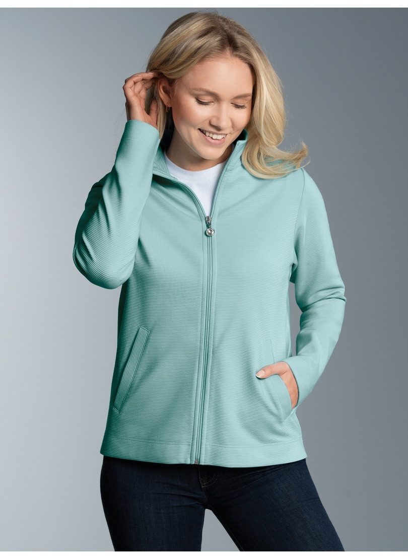 Sweatjacke TRIGEMA Jacke mit funkelnden Strass-Steinen