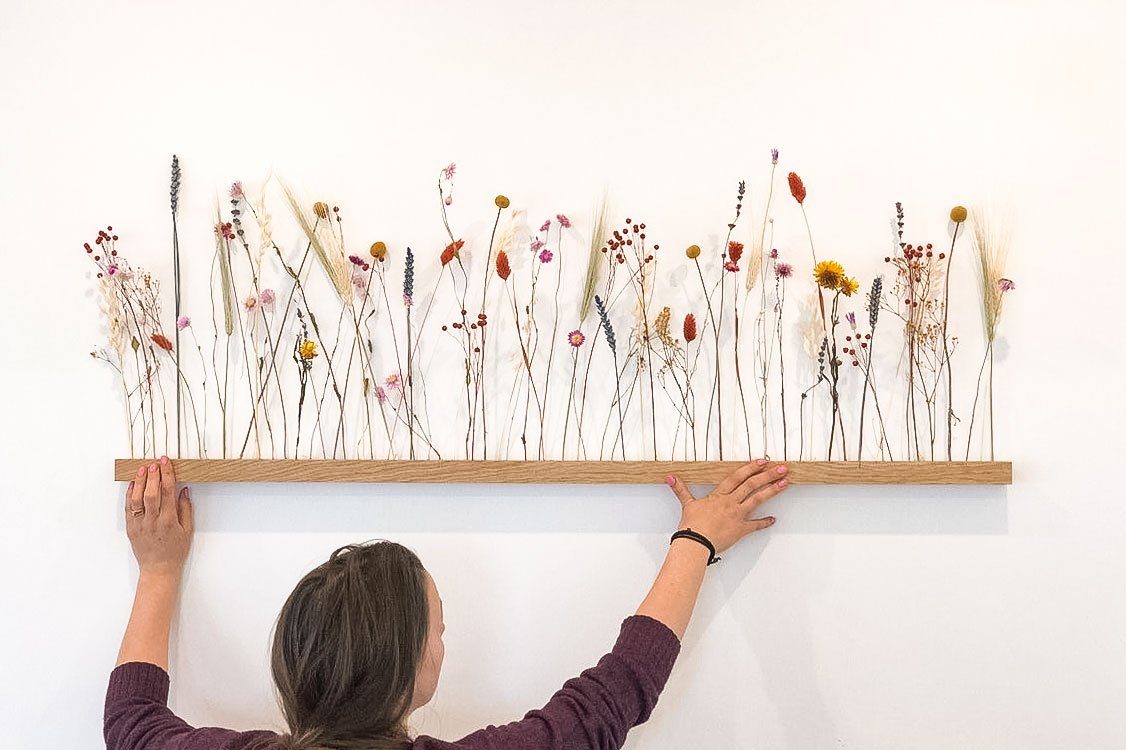 Trockenblume FlowerBar® “BLUMENWIESE” mit Wandhalterung, FlowerBar by Trockenblumen-Manufaktur