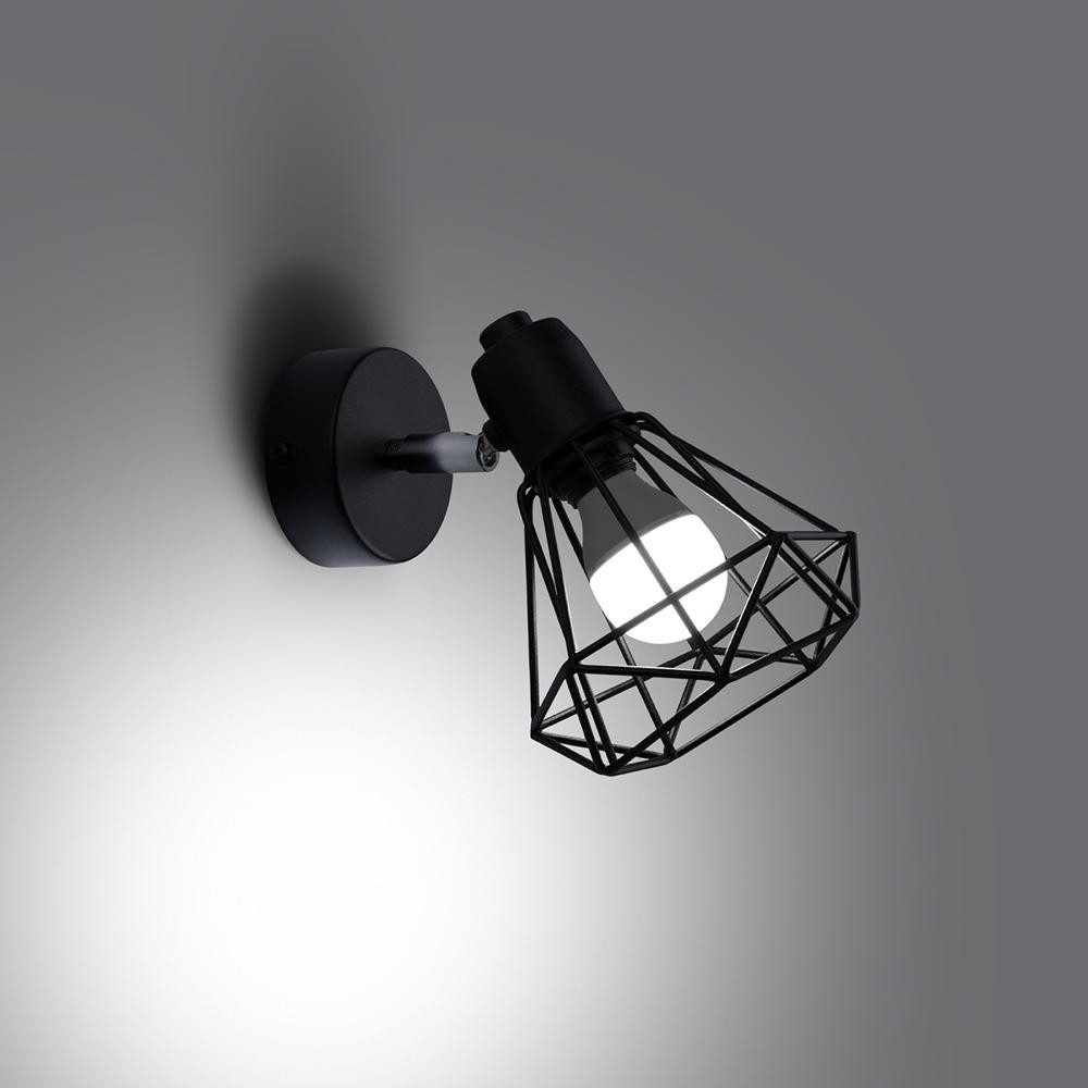 famlights Wandleuchte famlights, Wandleuchte Arlene in Schwarz E14