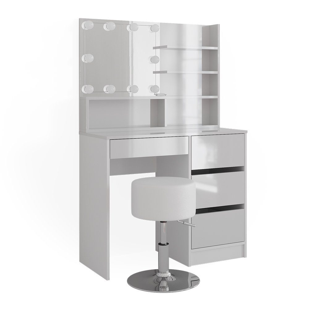 Vicco Schminktisch Sherry, Weiß Hochglanz, 90cm günstig online kaufen