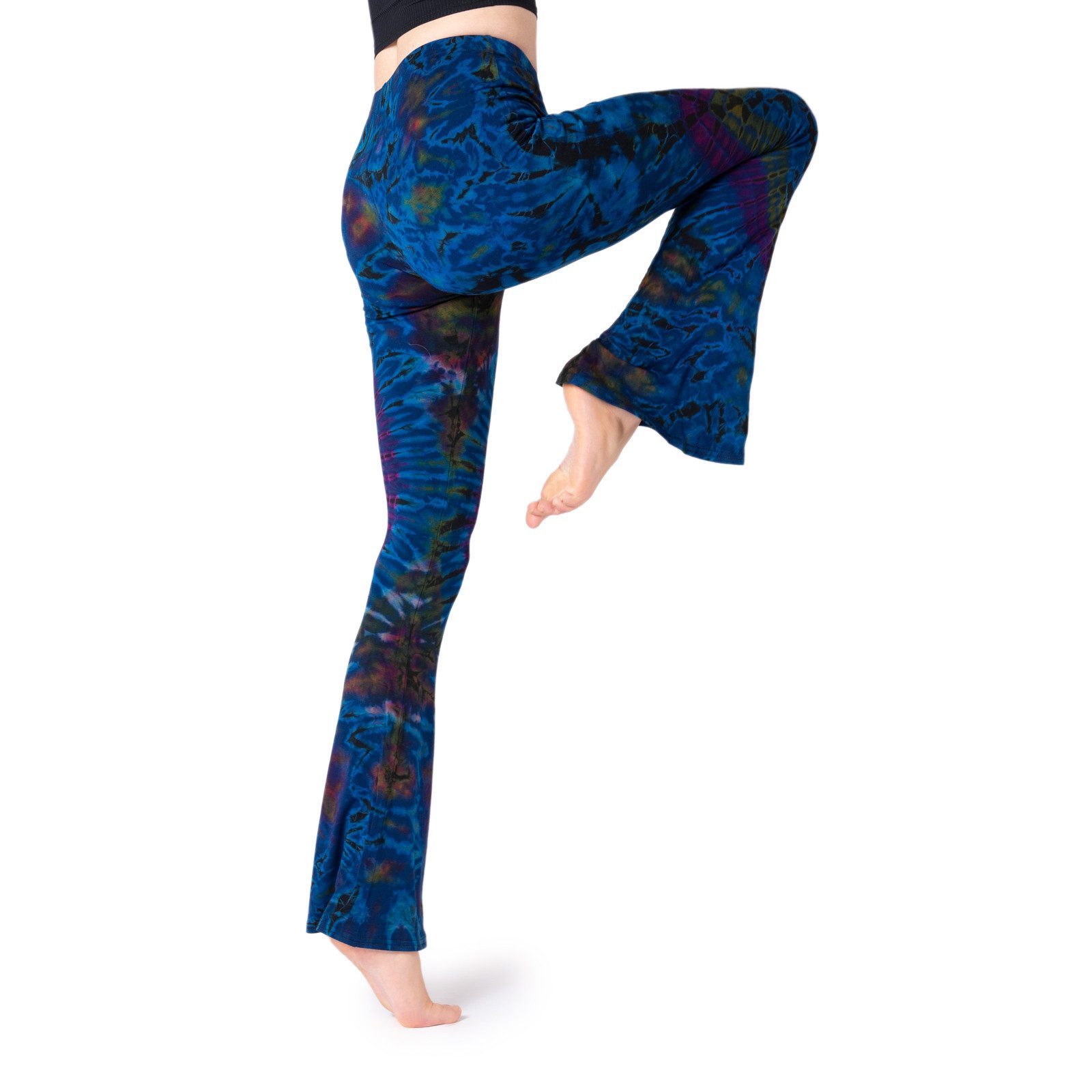 PANASIAM Schlaghose Unikat Batik Leggings stretch mit ausgestelltem Bein ha günstig online kaufen