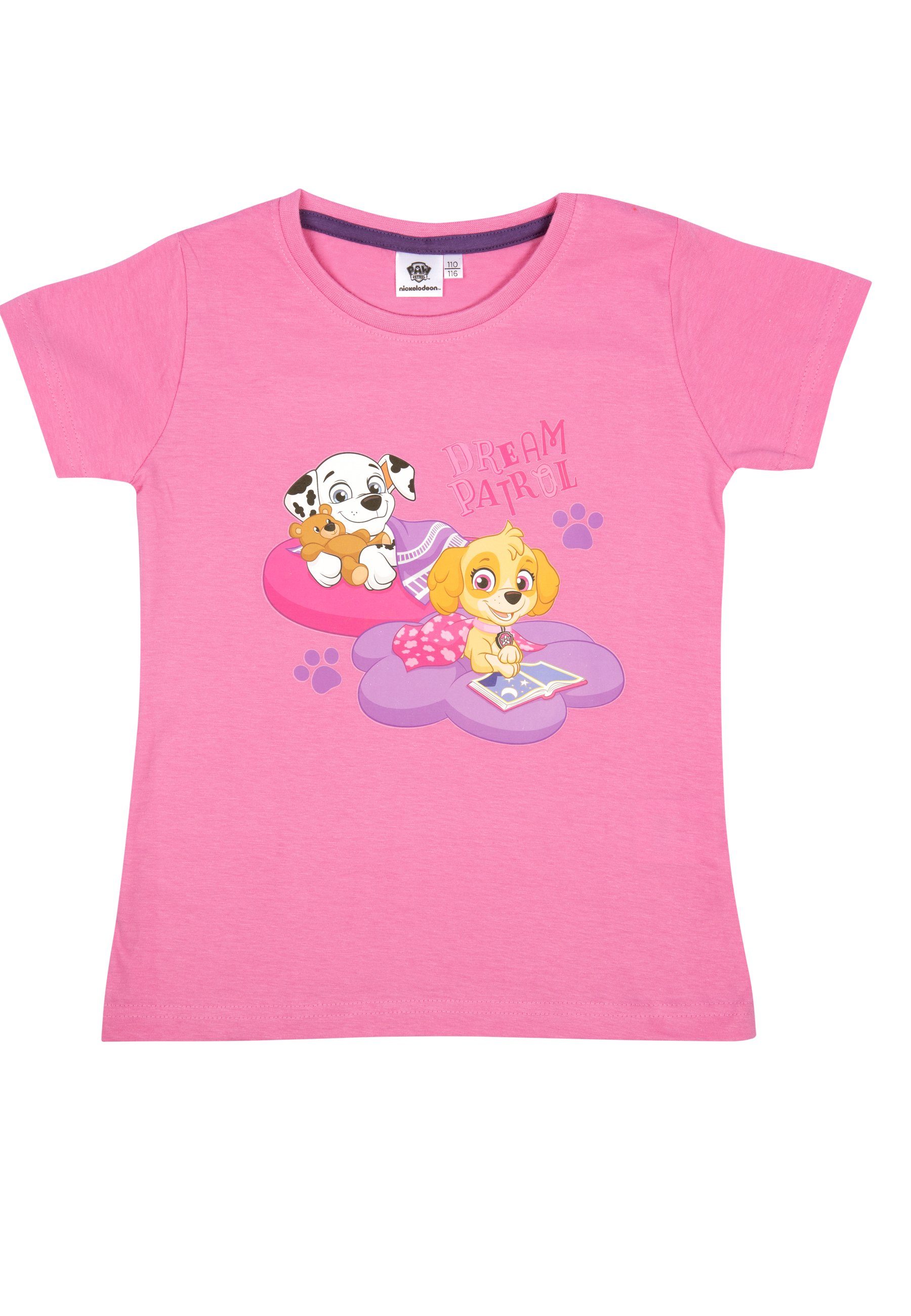United Labels® Schlafanzug Paw Patrol Set Rosa/Lila - Kurzarm Mädchen für Pyjama Schlafanzug