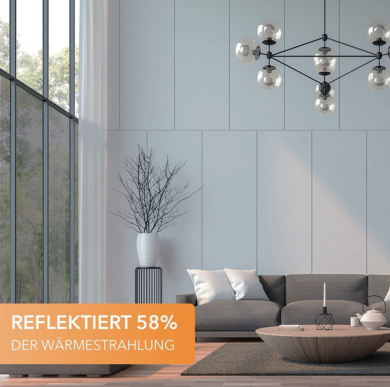 SOLAR-TEC Sonnenschutz-Fensterfolie SOLAR-TEC Premium Spiegelfolie - Breite 76cm - Sonnenschutz, Lichtschutz, glatt, Selbstklebend im Nassklebeverfahren – Bild 5 von 5