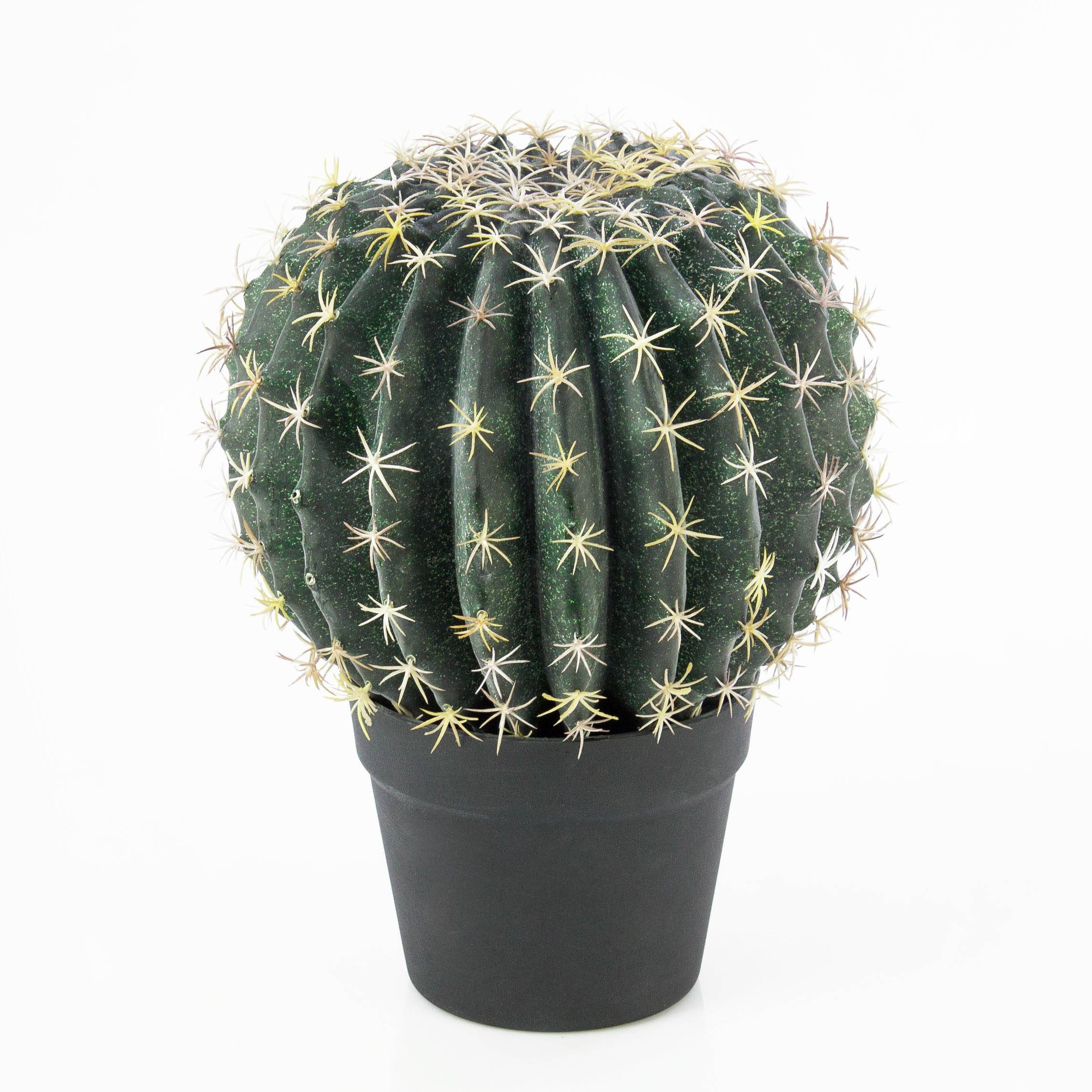 Kunstkaktus Künstlicher Schwiegermuttersessel Kaktus ELVIO, grün, 35cm, Ø 25cm Schwiegermuttersitz, artplants, Höhe 35.0 cm