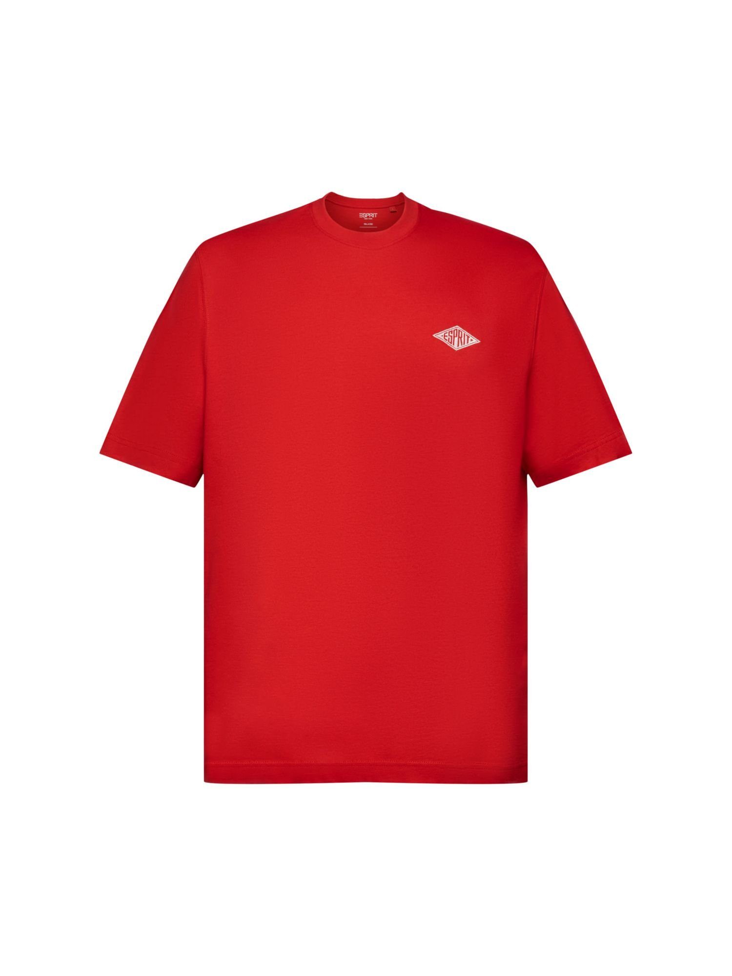 Esprit T-Shirt Kurzärmliges Logo-T-Shirt (1-tlg) DARK RED