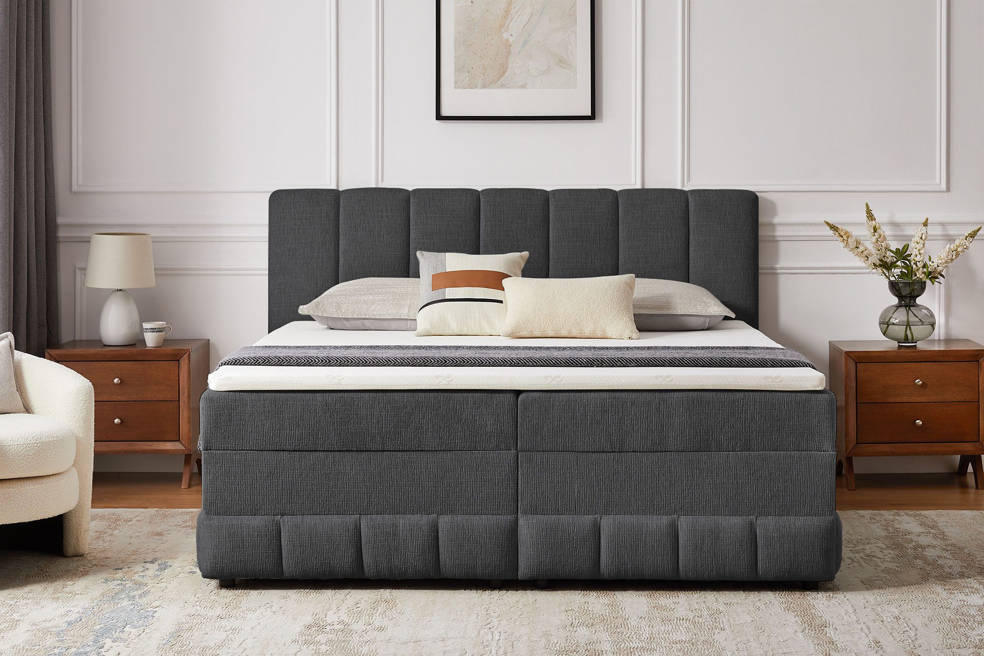 OTTO home Boxbett Likely inkl. Bettkasten, Liegefläche 180x200 cm, in Boxspring-Optik, inkl. Topper, erhältlich in verschiedenen Farben