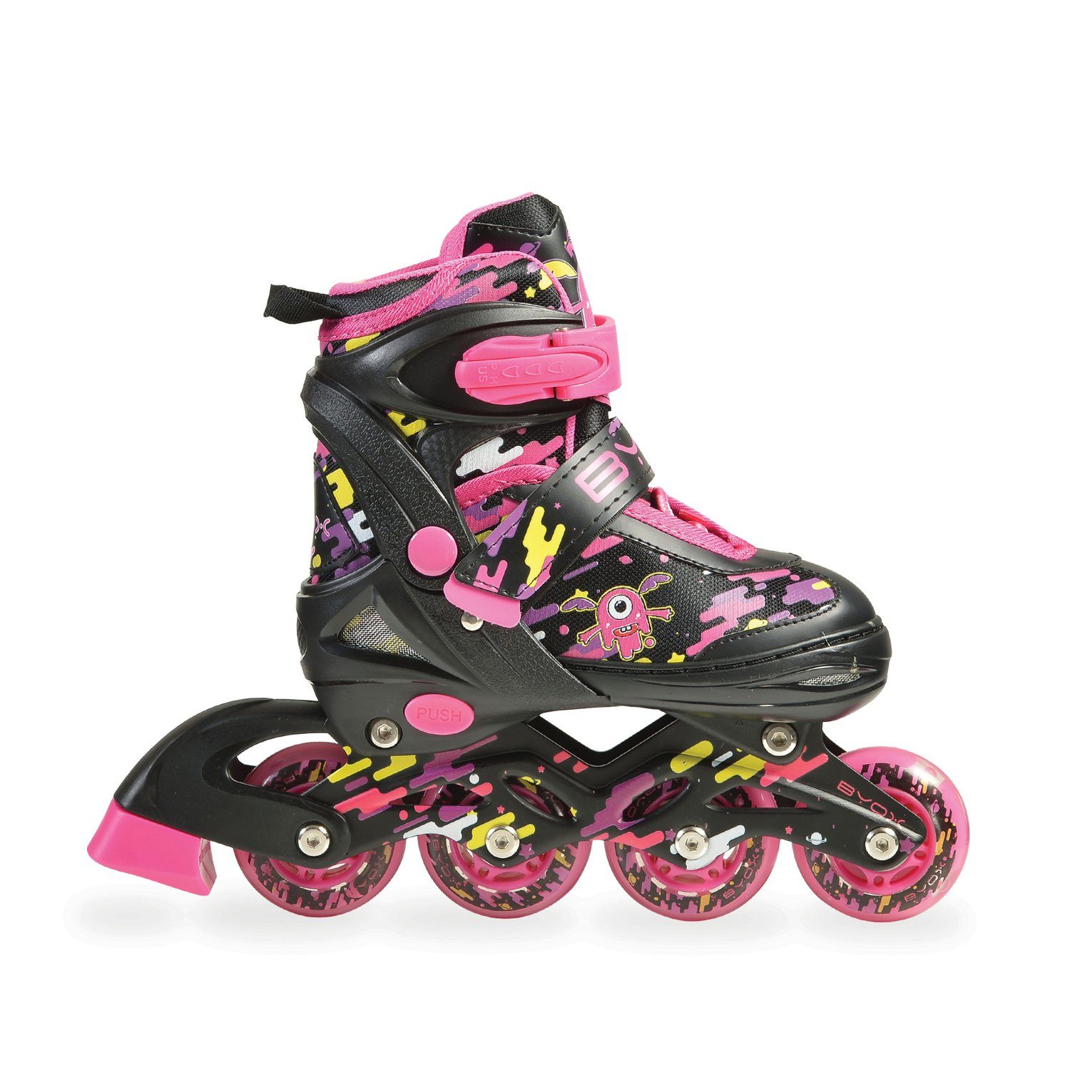 Byox Inlineskates »Inliner Kinder und Rollschuhe 2 in 1 Zax«, pink