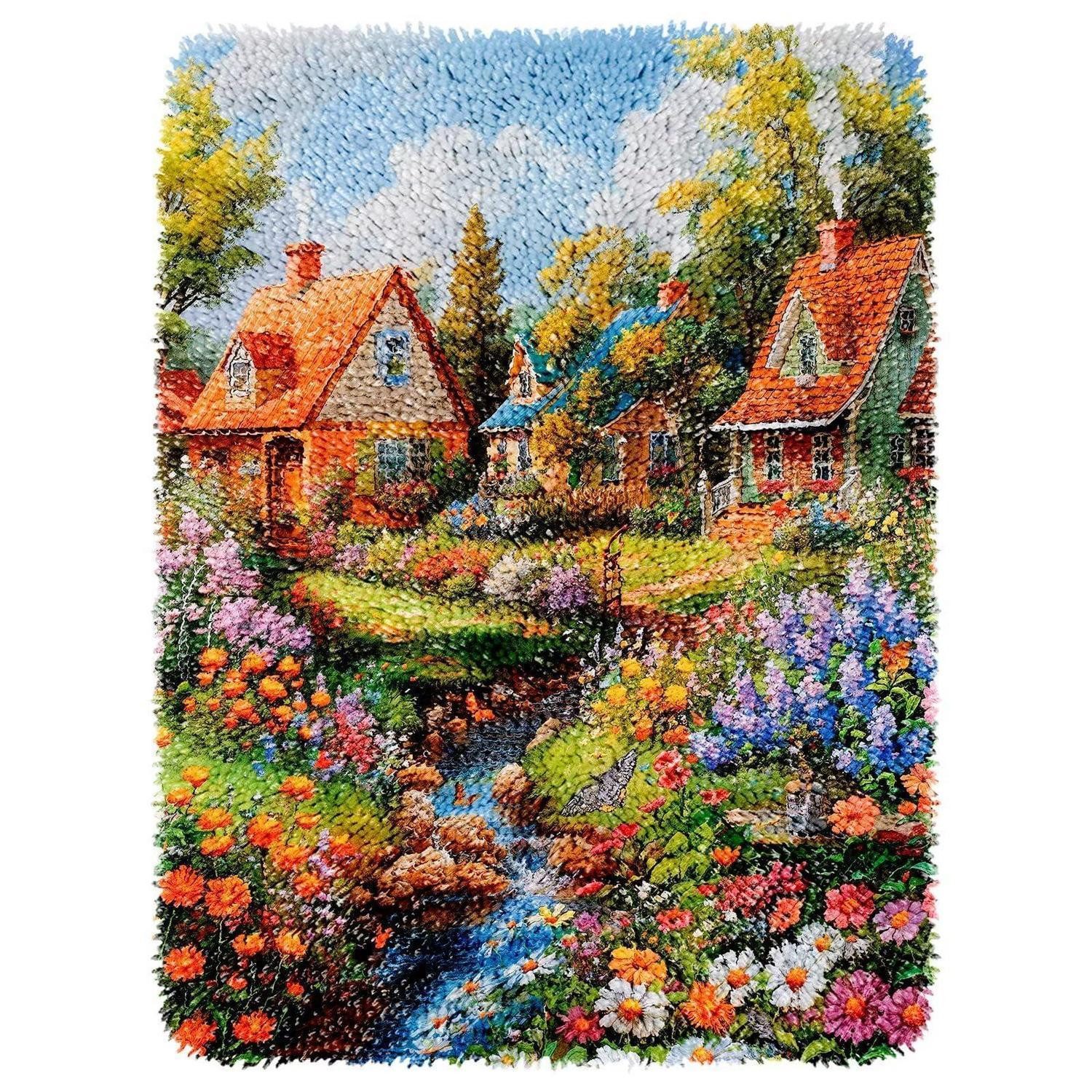 LuxusKollektion Kreativset Knüpfhaken Teppich Set DIY Heimdeko 60x40cm