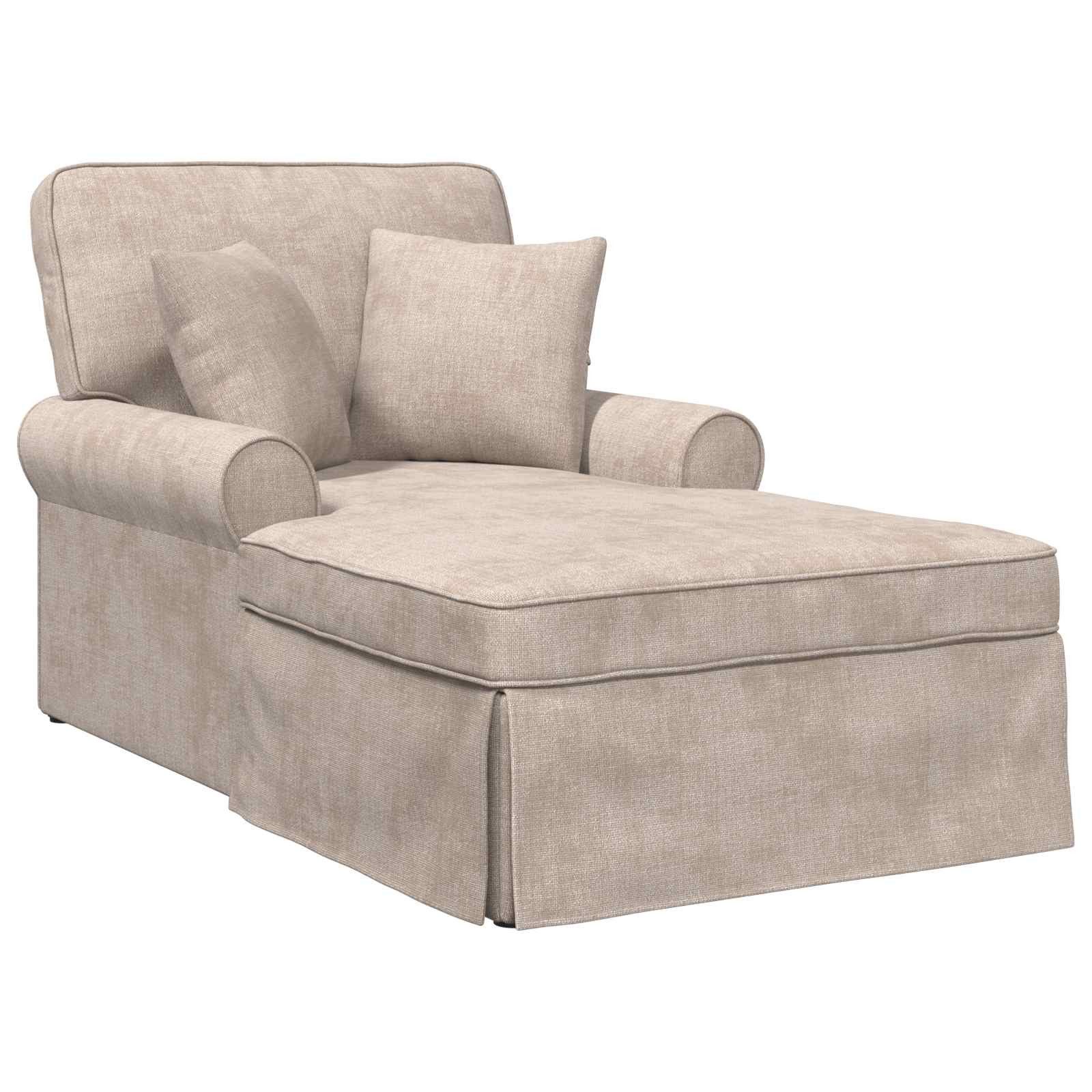 vidaXL Chaiselongue Chaise Lounge mit Rock mit Kissen Beige 157 x 91 x 91 cm ARES, 1 Teile