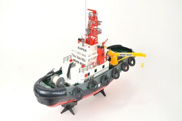 TPFLiving RC-Boot Hafenschlepper - Akku: 1 x Volt/1.8Ah (Ferngesteuertes Wasserfahrzeug, Elektrisches Boot - Farbe), Maße (LxBxH): 60 x 21 x 39 cm - Schutzfunktion und und Powerakku