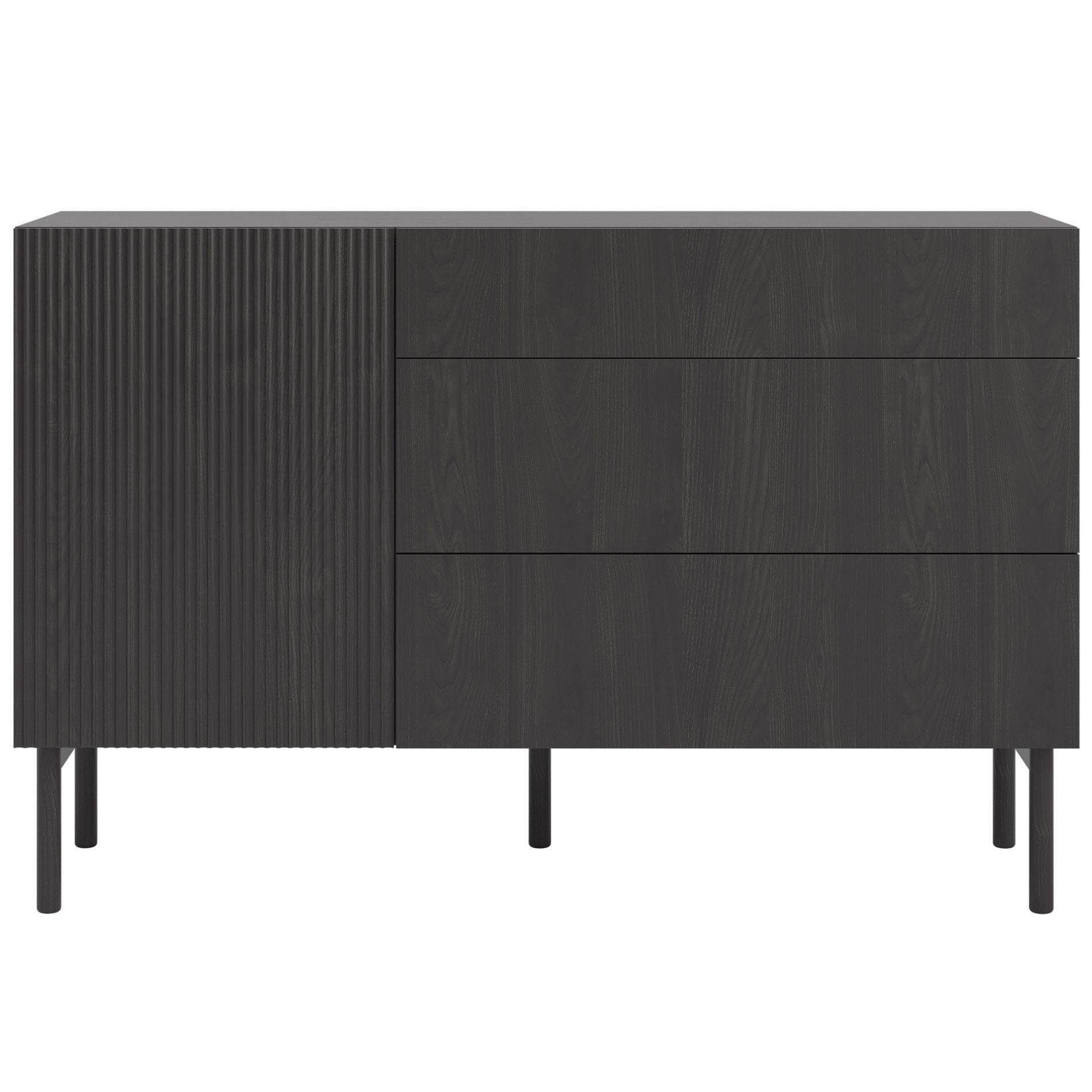 Selsey Sideboard NOLIE, 1-türig mit 2 Fächern, 3 Schubladen, Holzbeinen, 14 günstig online kaufen