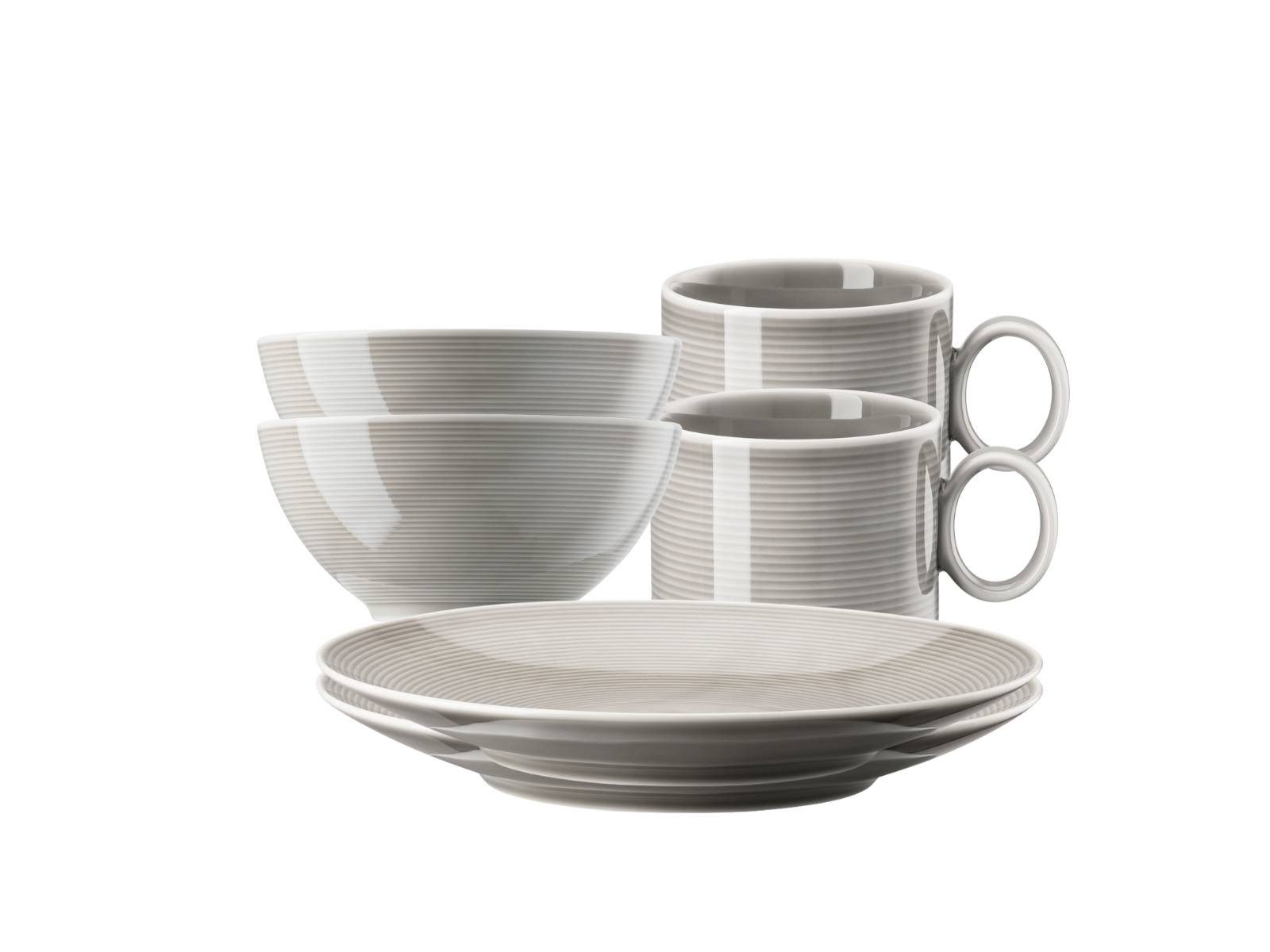 Thomas Porzellan Frühstücks-Set Loft Colour Moon Grey Frühstücksset 6tlg